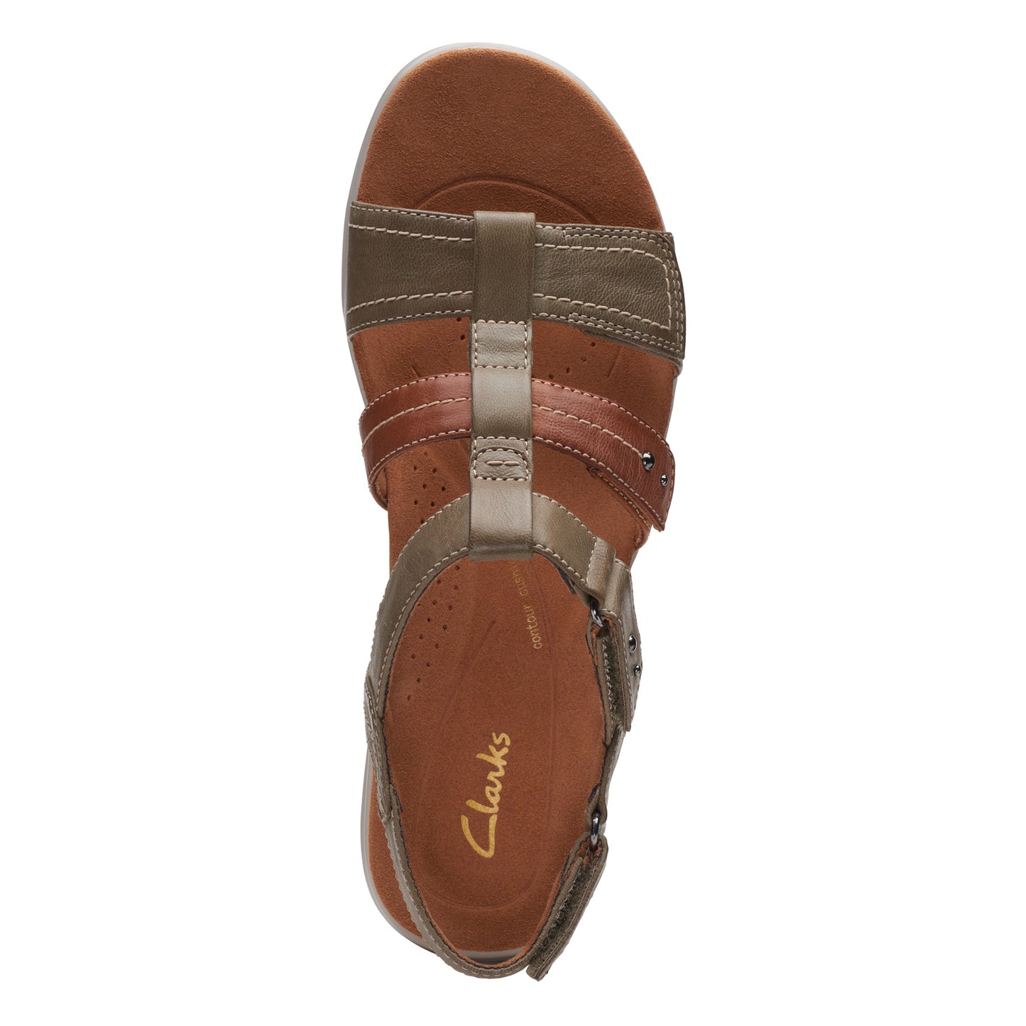 Peltz Shoes Women's Clarks Kitly Step Sandal olive 26170992