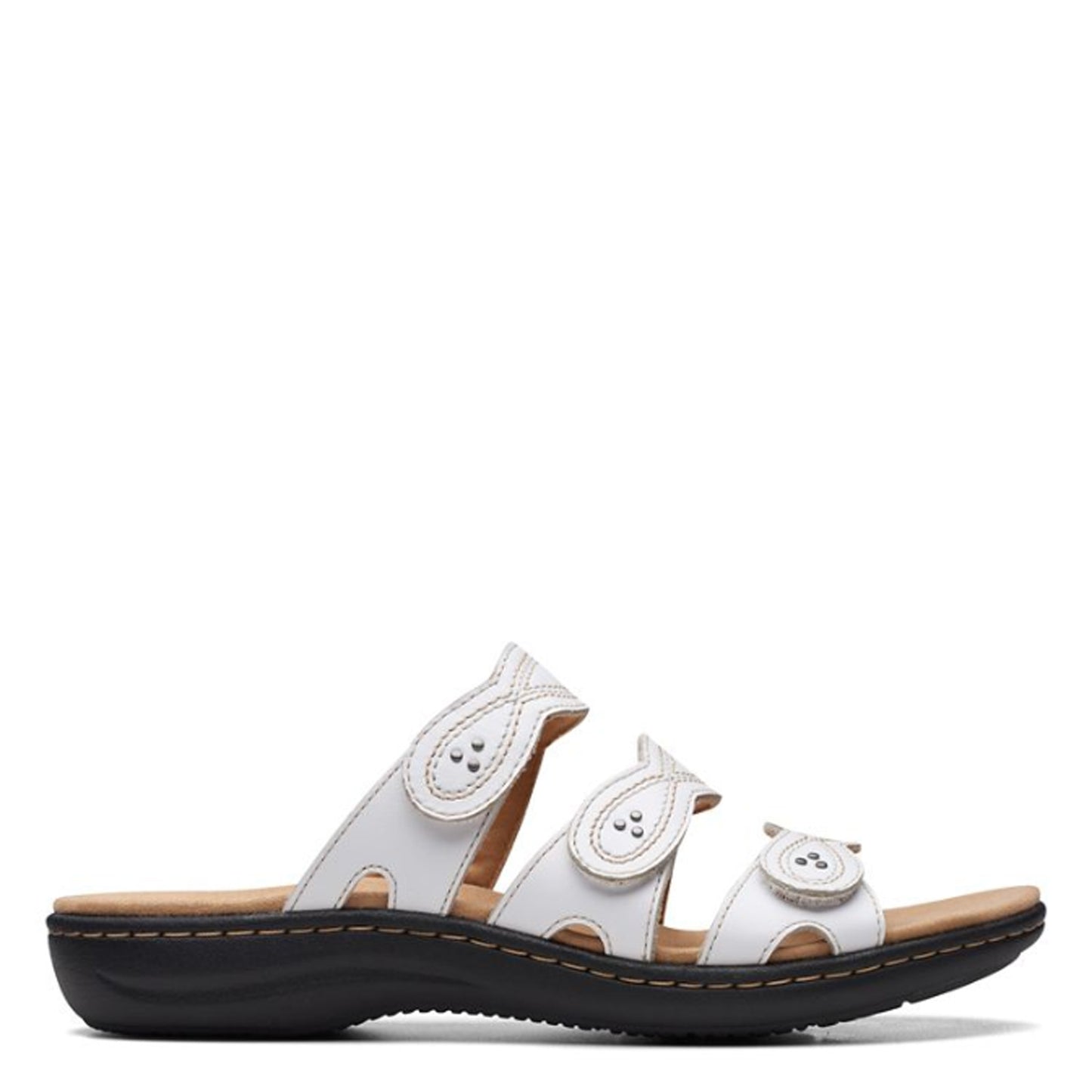 Peltz Shoes Women's Clarks Laurieann Ayla Sandal WHITE 26171251