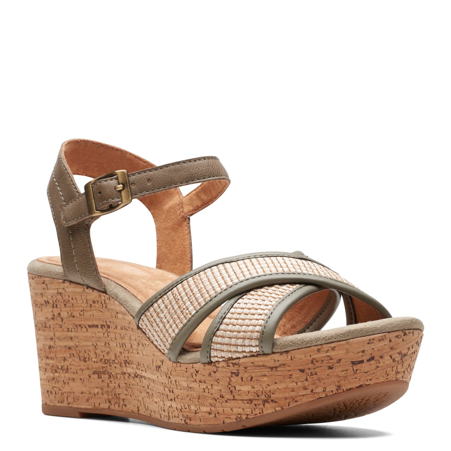 Peltz Shoes Women's Clarks Elleri Plum Sandal olive 26171441
