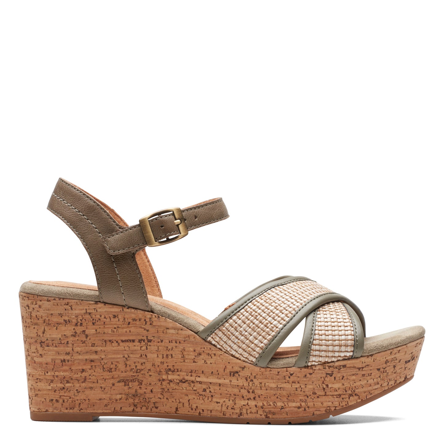 Peltz Shoes Women's Clarks Elleri Plum Sandal olive 26171441