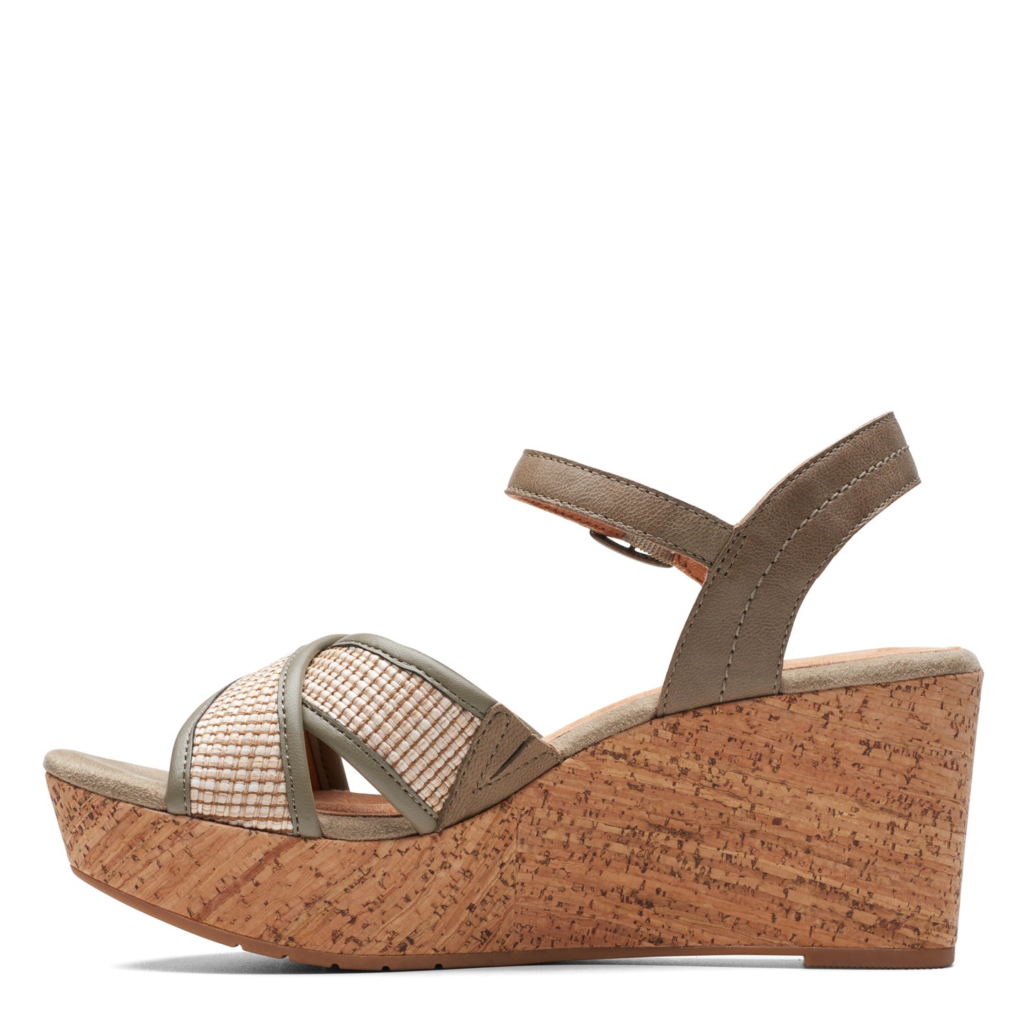Peltz Shoes Women's Clarks Elleri Plum Sandal olive 26171441