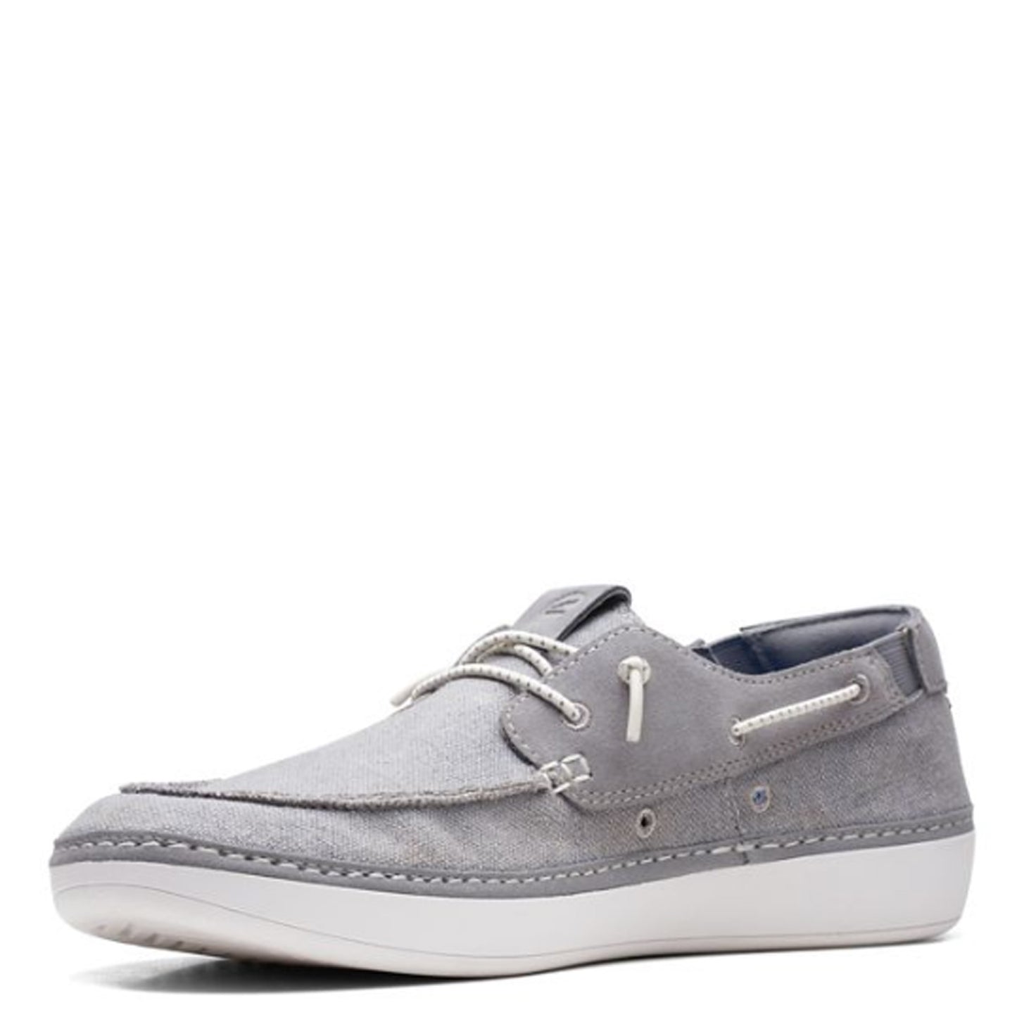 Peltz Shoes Men's Clarks Higley Tie Boat Shoe Grey 26171555