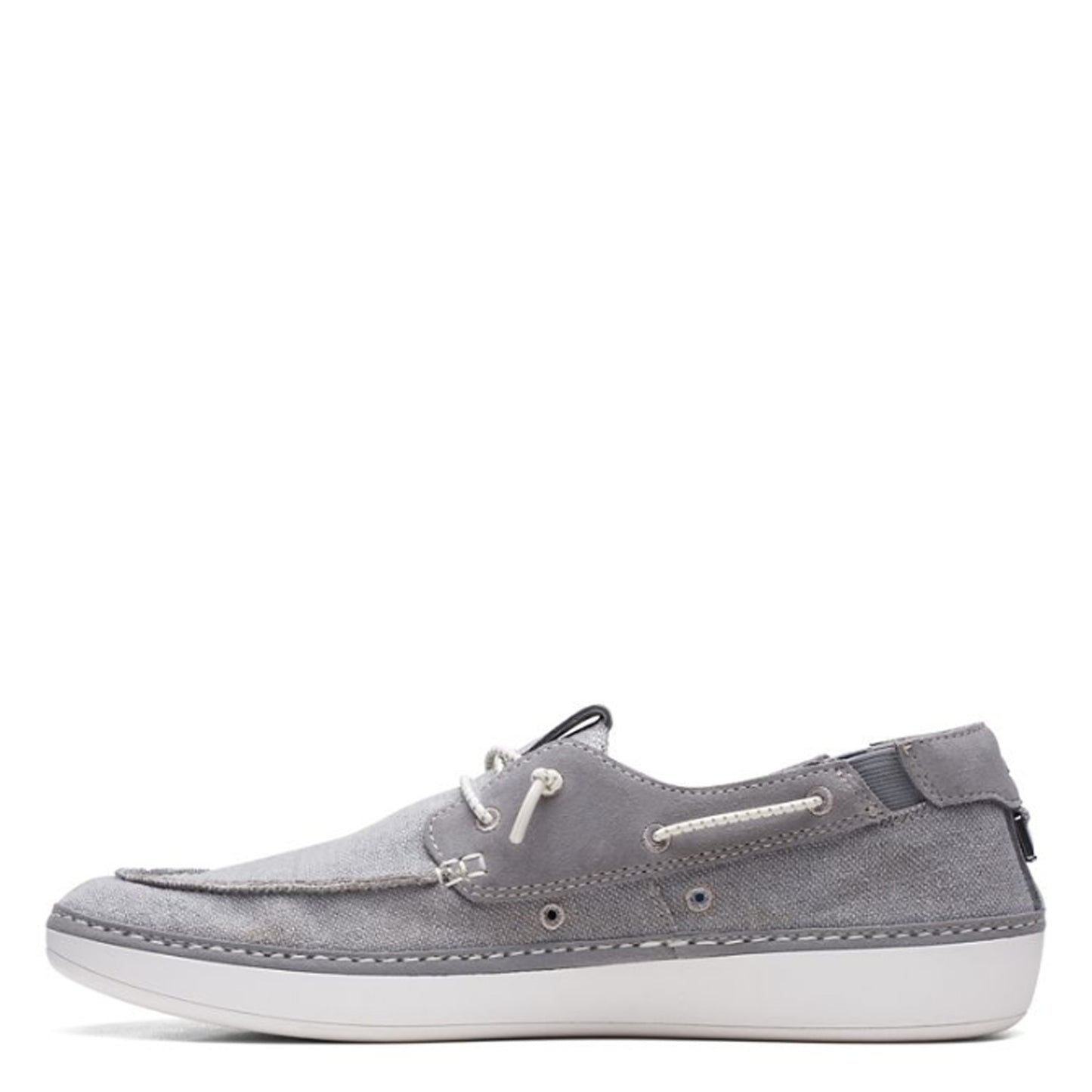Peltz Shoes Men's Clarks Higley Tie Boat Shoe Grey 26171555