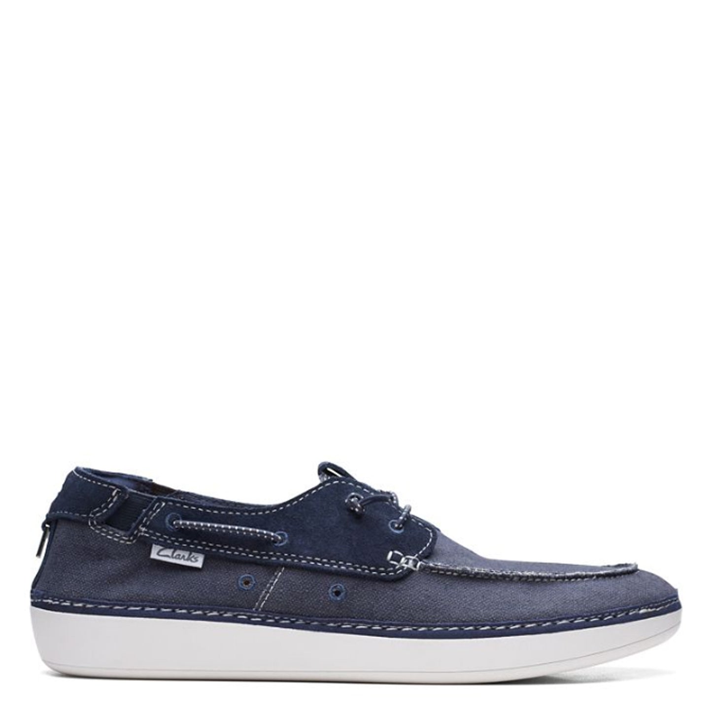 Peltz Shoes Men's Clarks Higley Tie Boat Shoe Navy 26171556