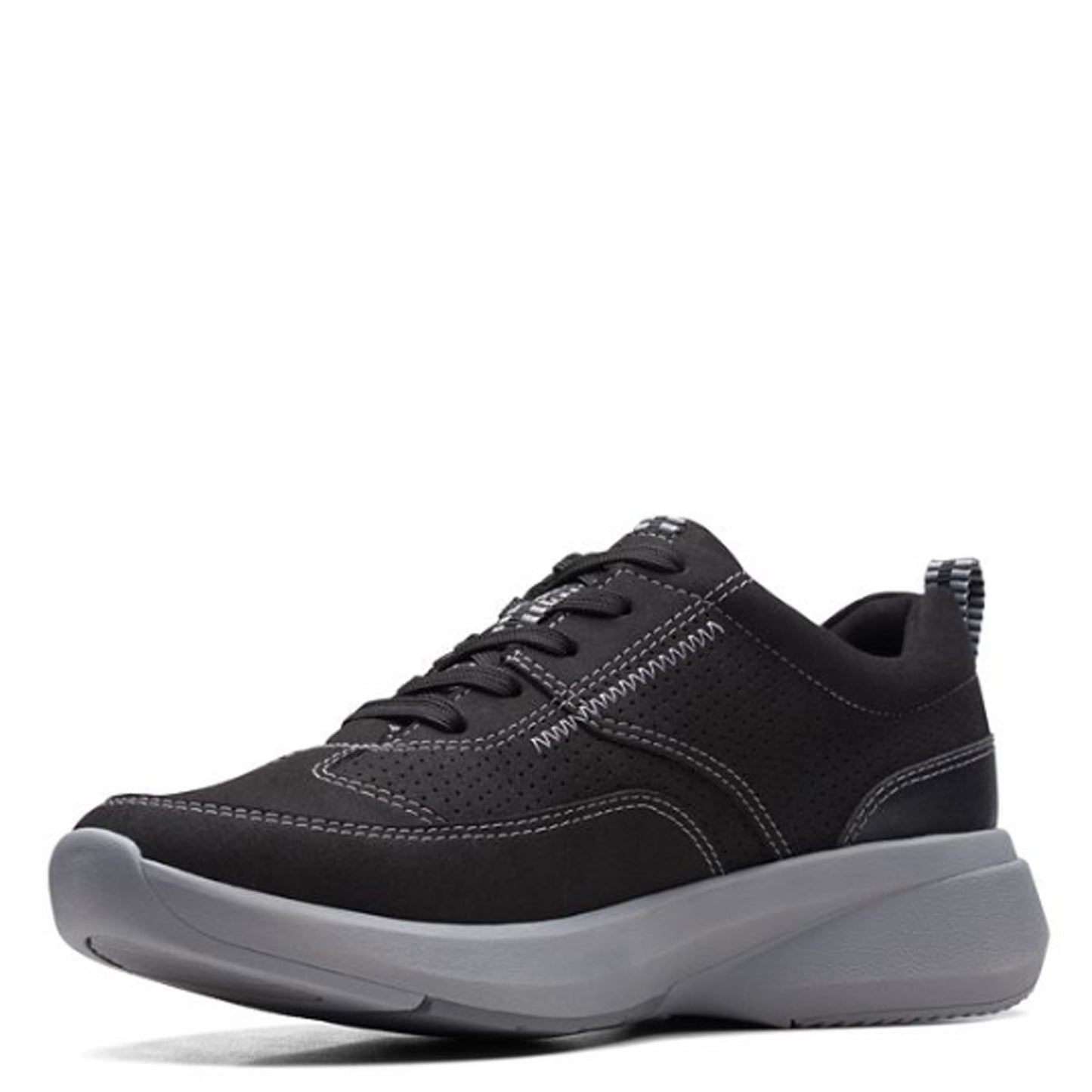 Peltz Shoes Men's Clarks Lehman Mix Sneaker Black 26171558