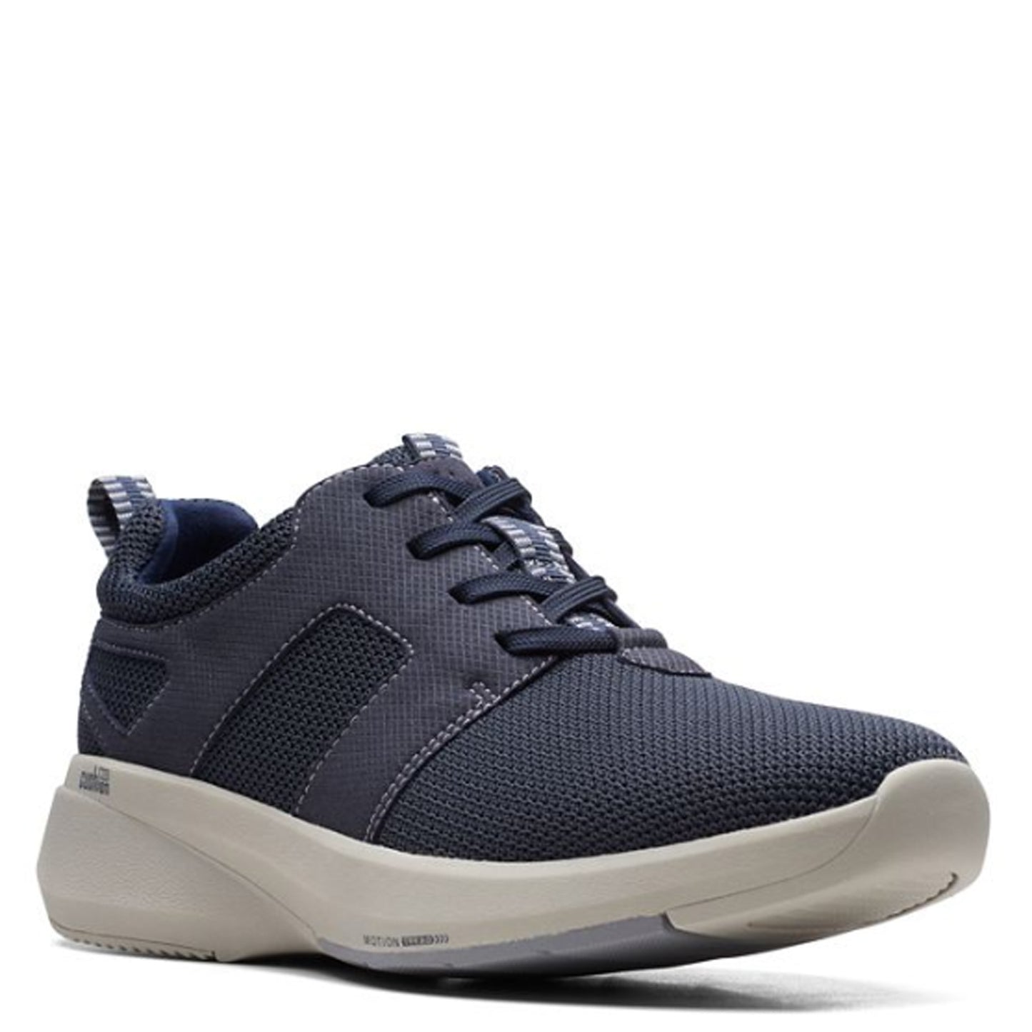 Peltz Shoes Men's Clarks Lehman Tie Sneaker Navy 26171565