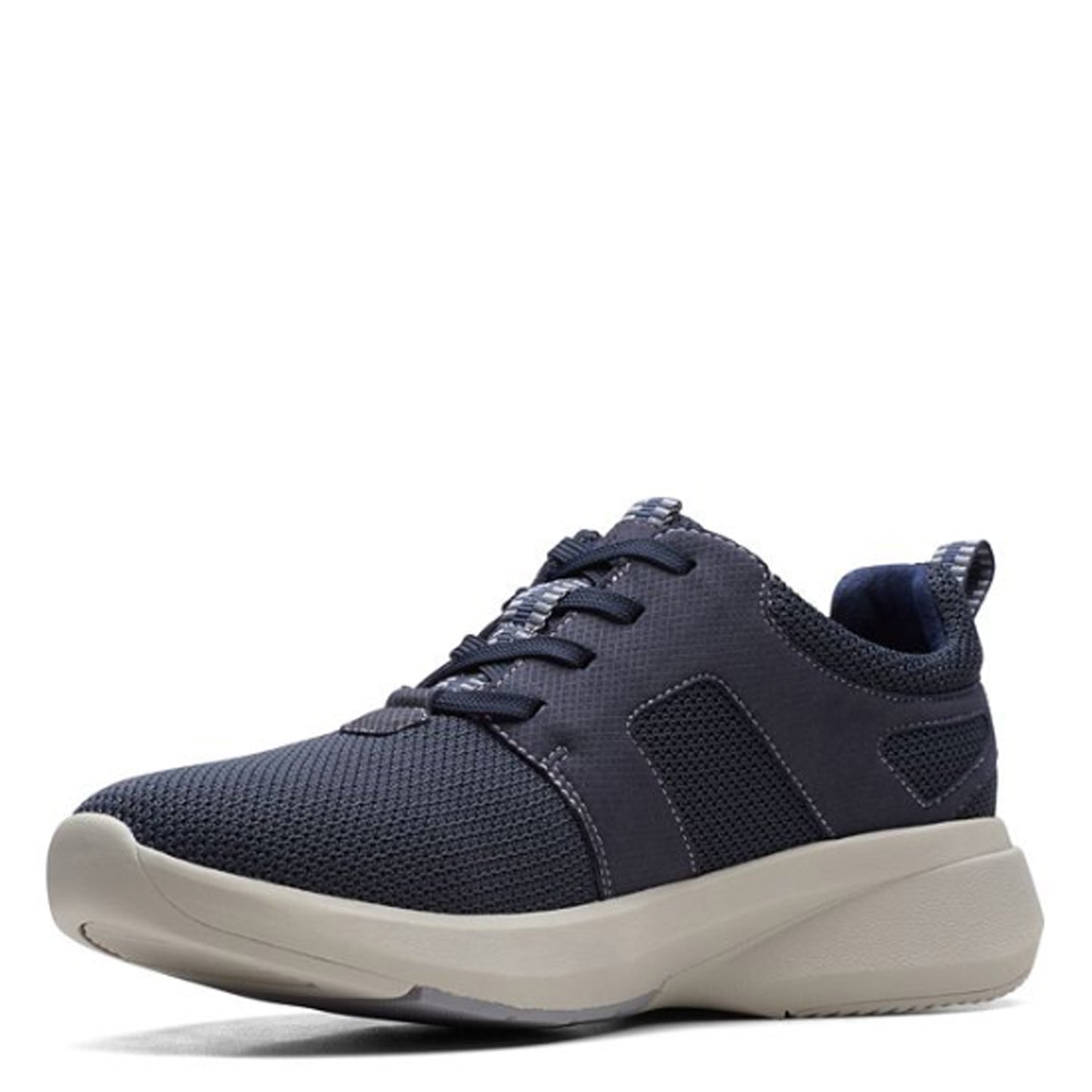 Peltz Shoes Men's Clarks Lehman Tie Sneaker Navy 26171565