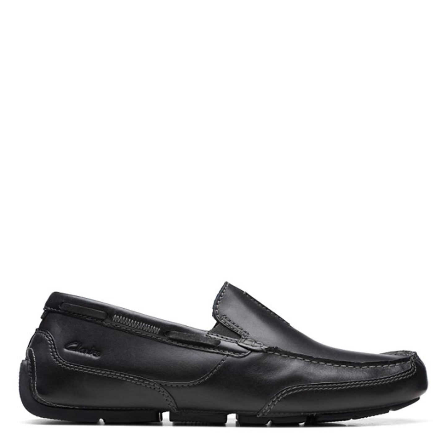 Peltz Shoes Men's Clarks Markman Seam Loafer Black 26171567