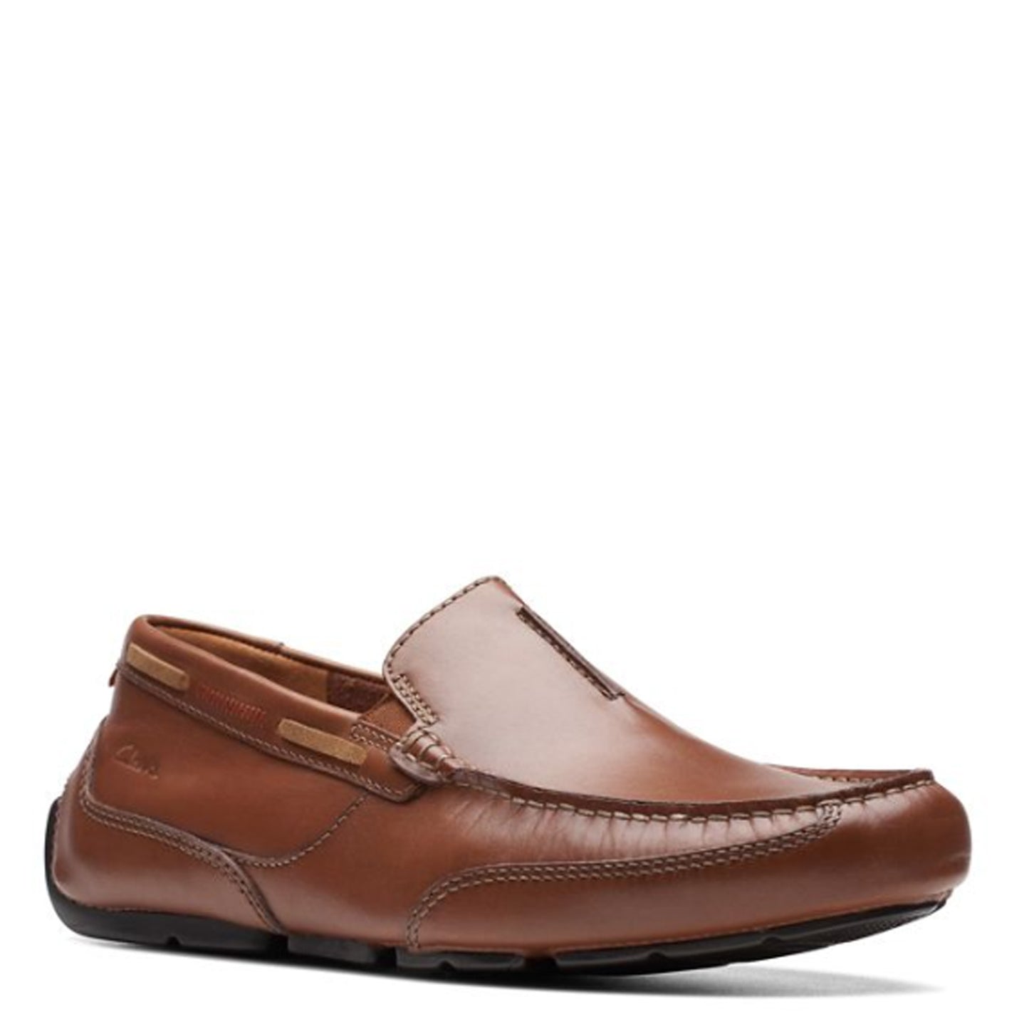 Peltz Shoes Men's Clarks Markman Seam Loafer Dark Tan 26171568