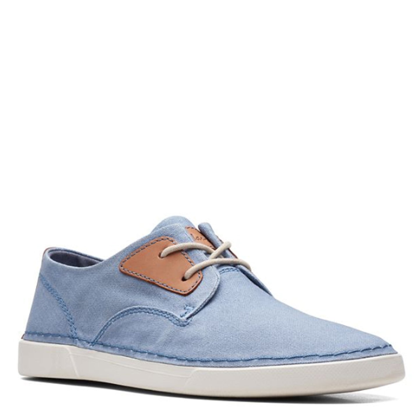 Peltz Shoes Men's Clarks Gereld Tie Sneaker BLUE TEXTILE 26171671