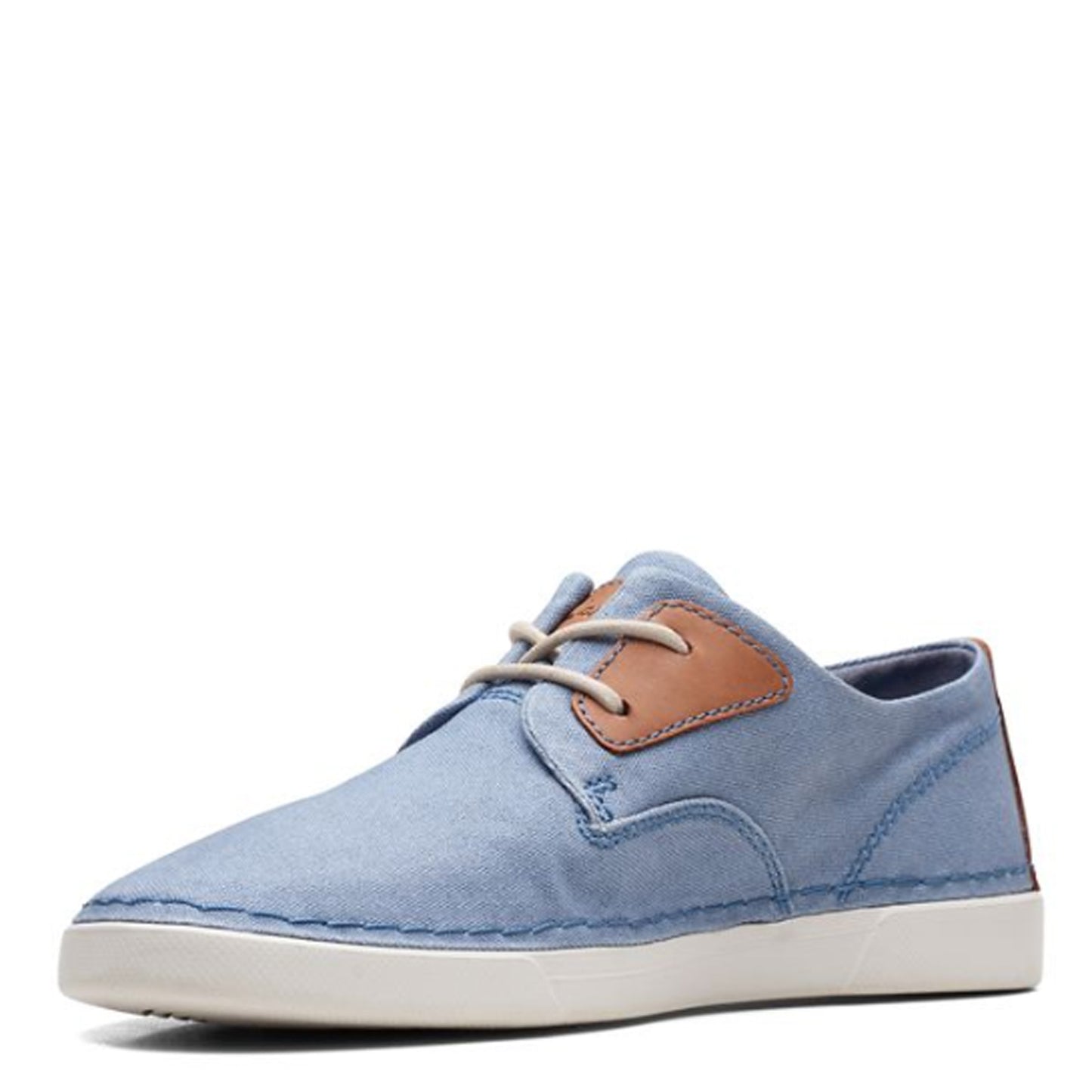 Peltz Shoes Men's Clarks Gereld Tie Sneaker BLUE TEXTILE 26171671
