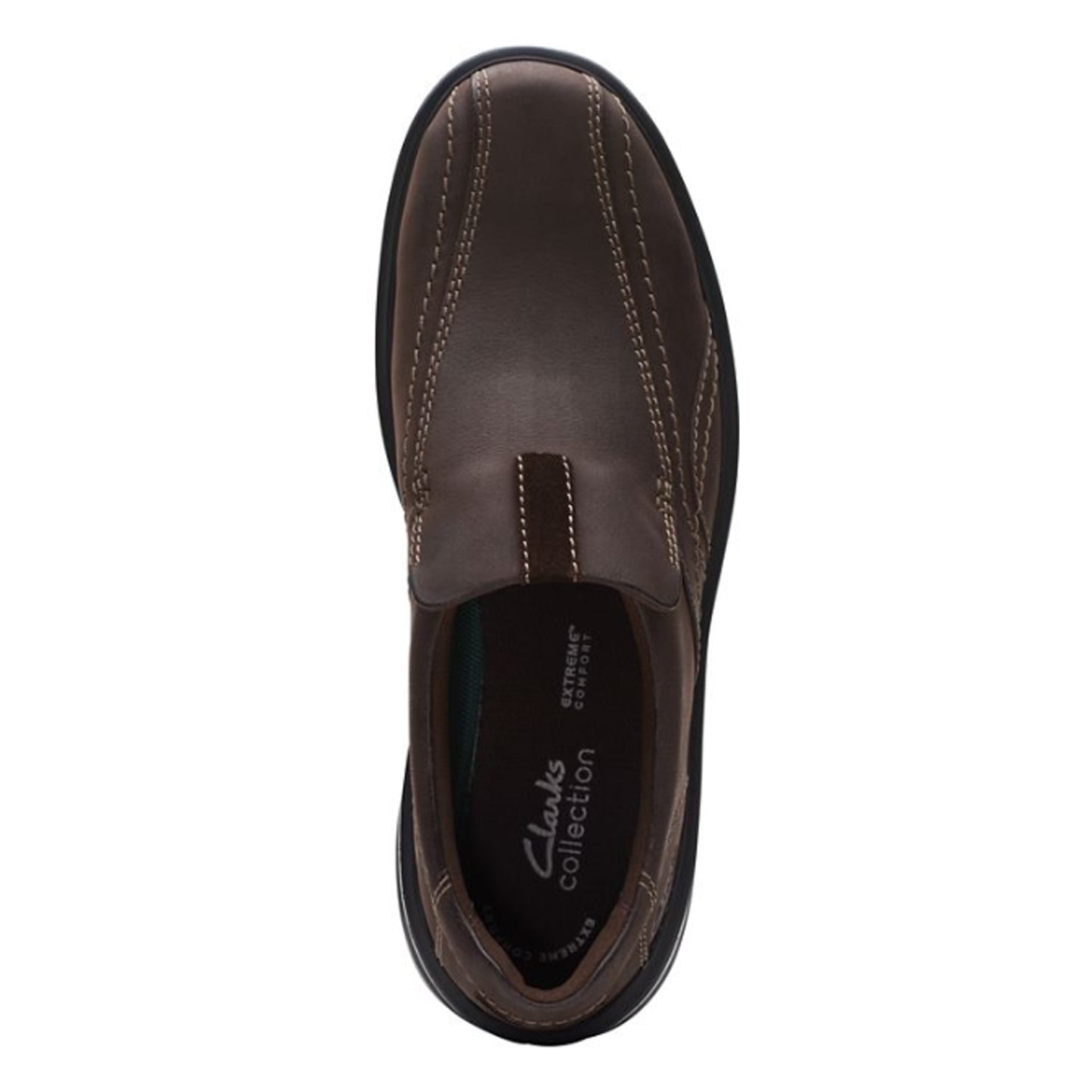 Peltz Shoes Men's Clarks Gessler Step Slip-On Dark Brown 26171775