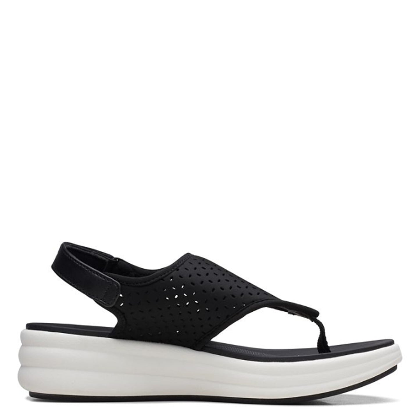 Peltz Shoes Women's Clarks Drift Blossom Sandal BLACK 26171817