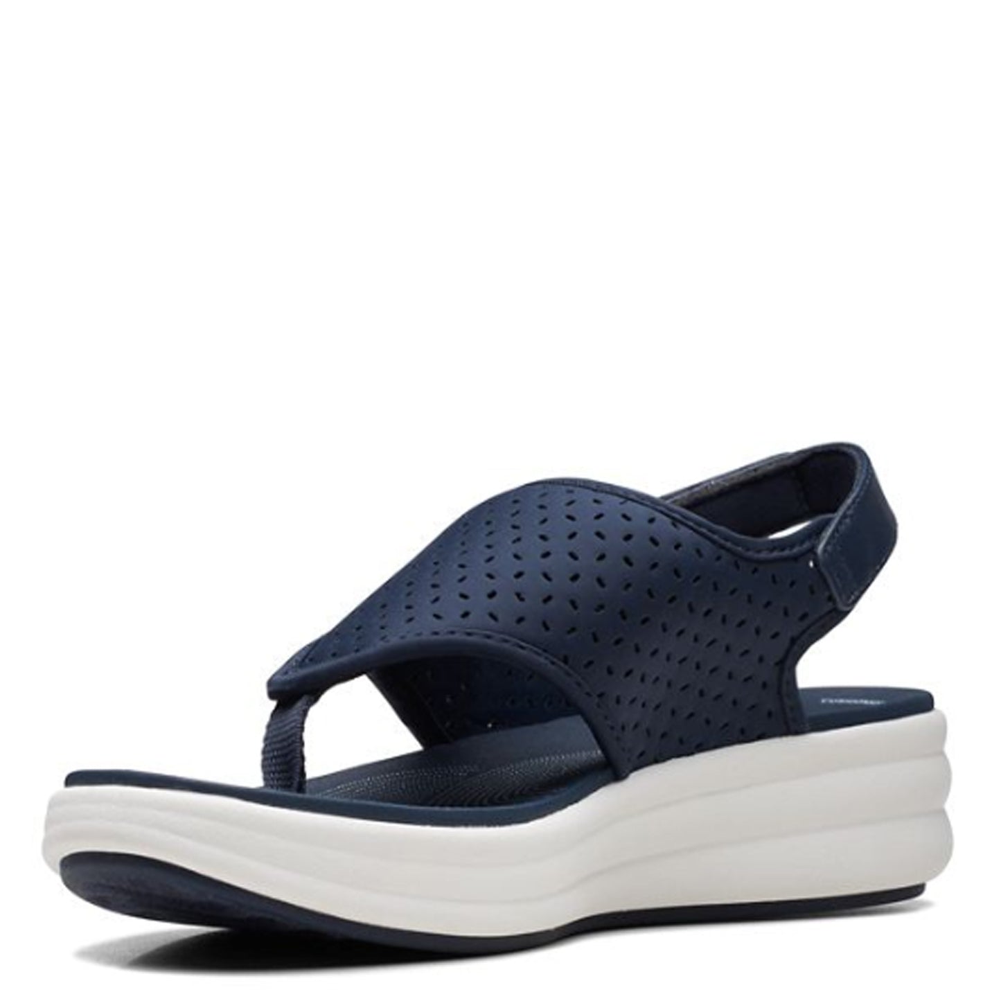 Peltz Shoes Women's Clarks Drift Blossom Sandal NAVY 26171820