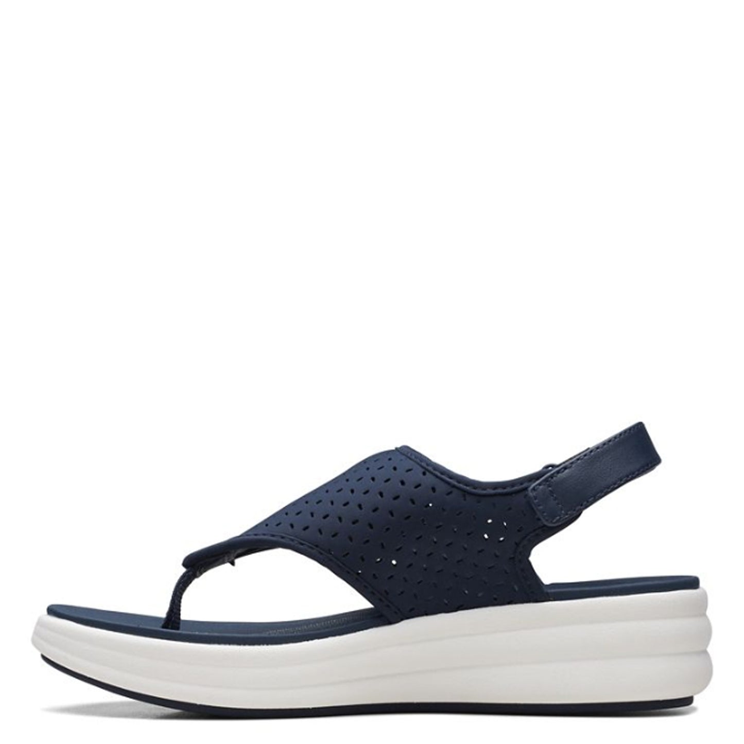 Peltz Shoes Women's Clarks Drift Blossom Sandal NAVY 26171820