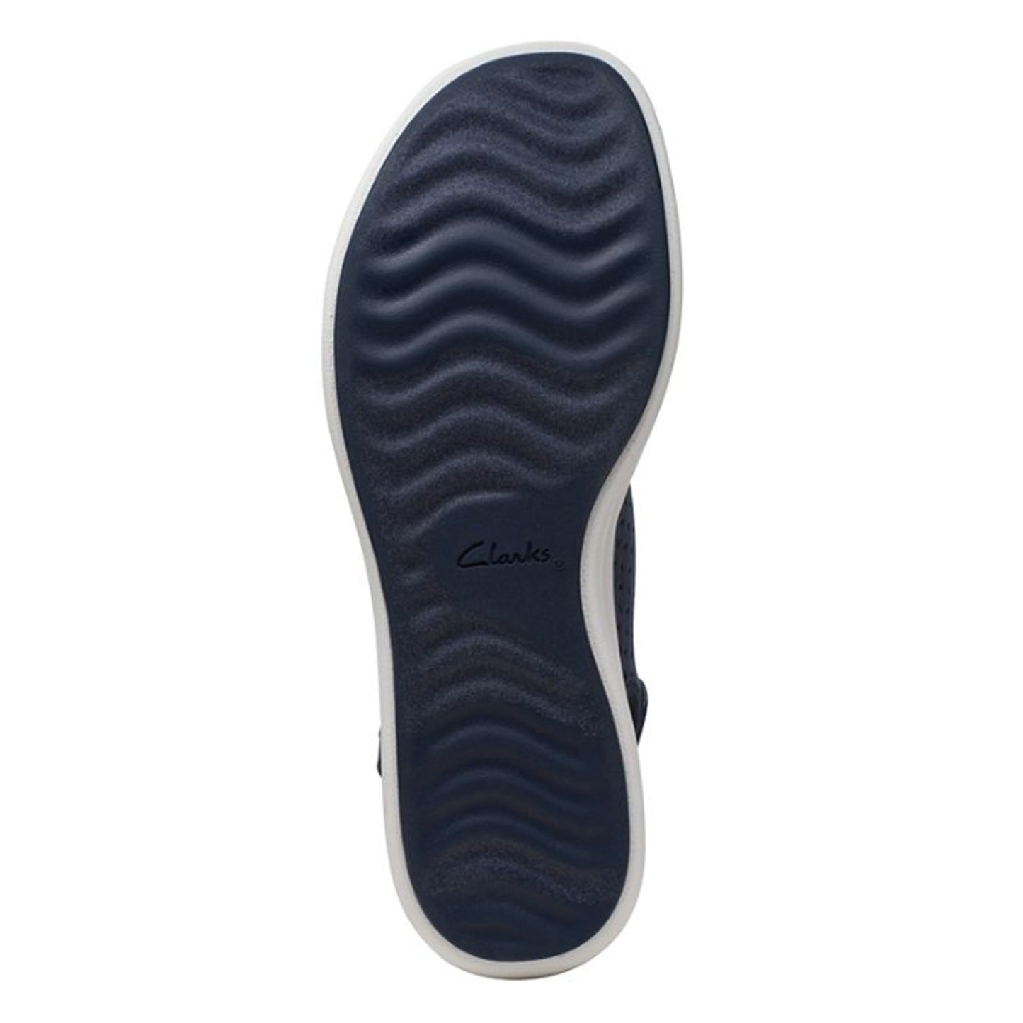 Peltz Shoes Women's Clarks Drift Blossom Sandal NAVY 26171820