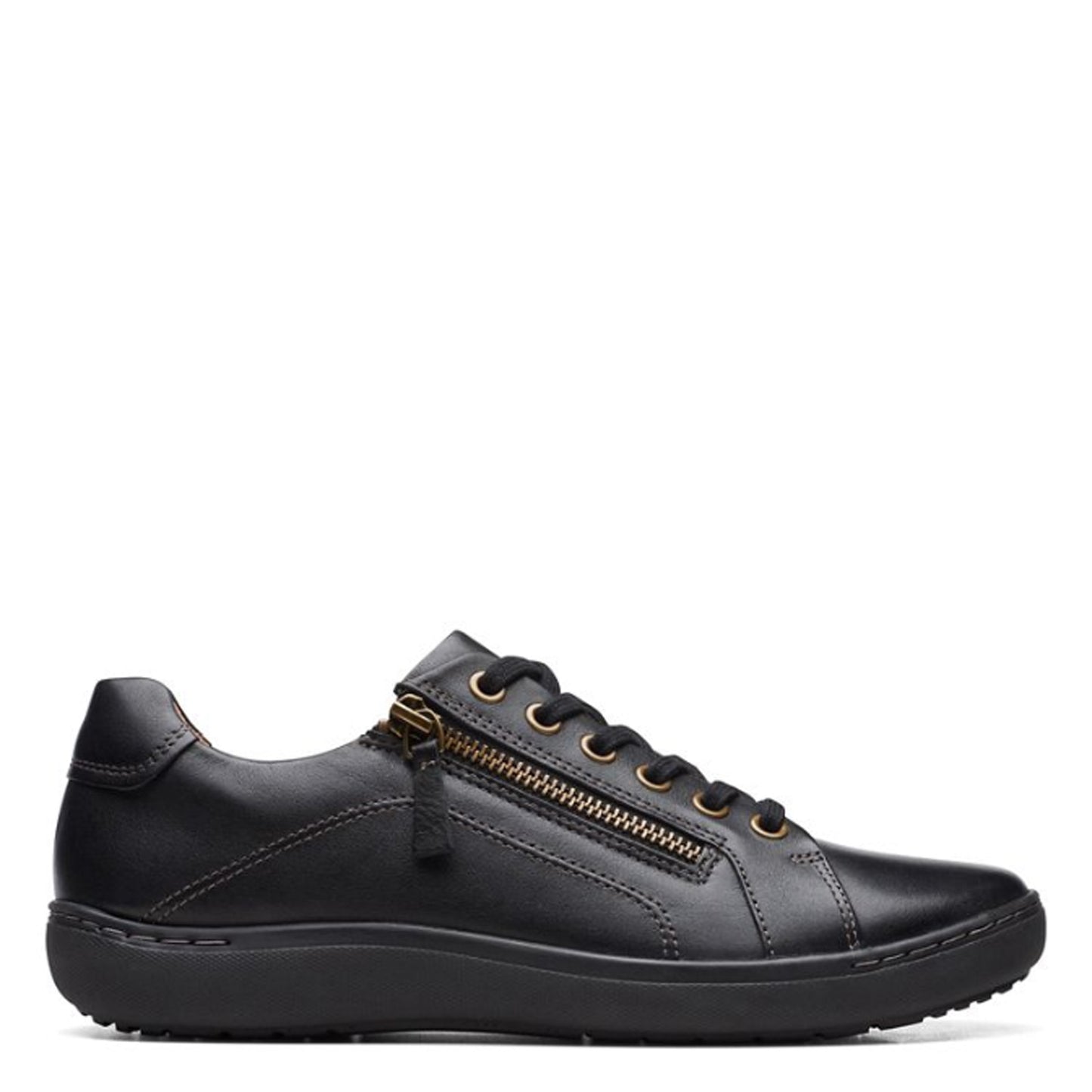 Peltz Shoes Women's Clarks Nalle Lace Sneaker BLACK SOLID 26171986