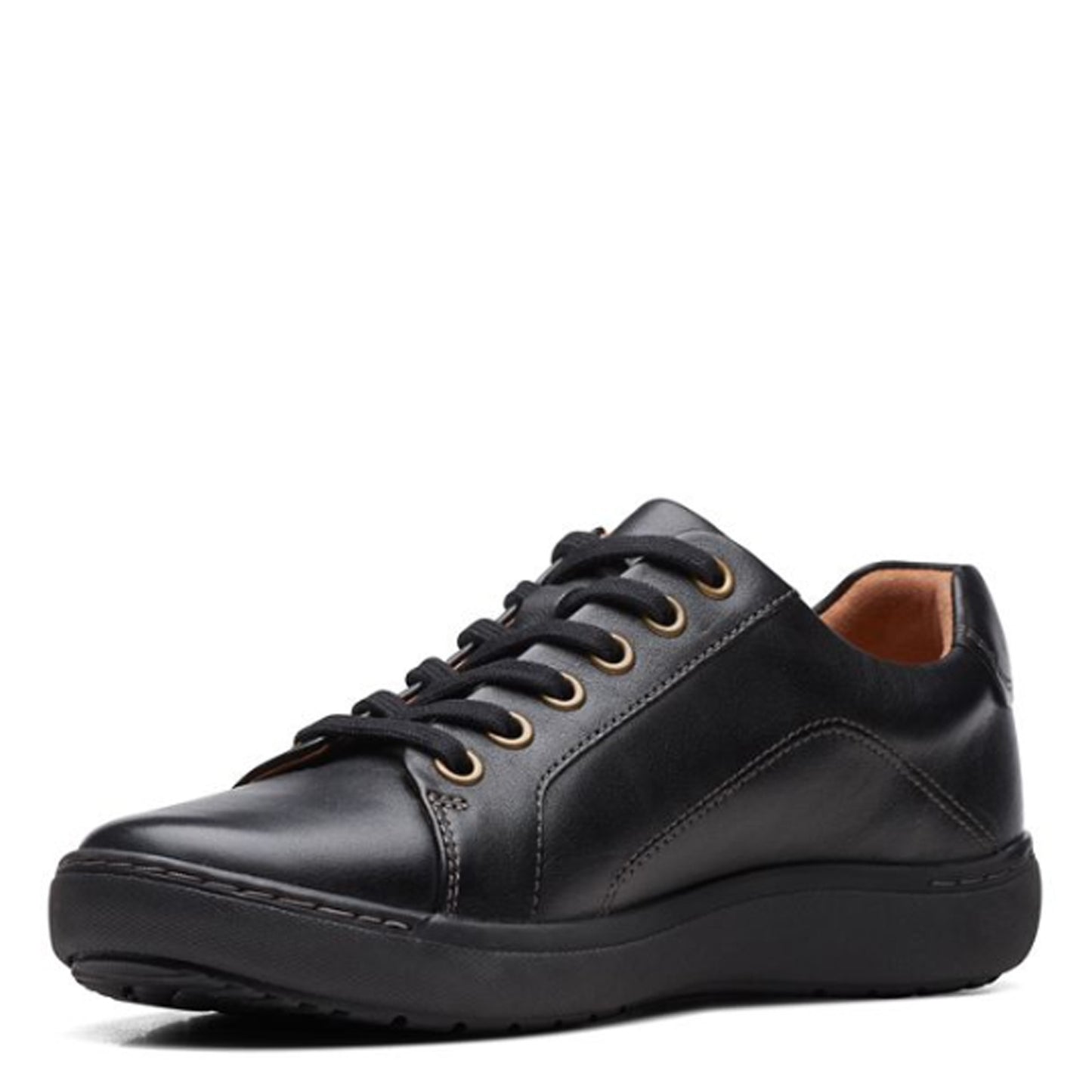 Peltz Shoes Women's Clarks Nalle Lace Sneaker BLACK SOLID 26171986