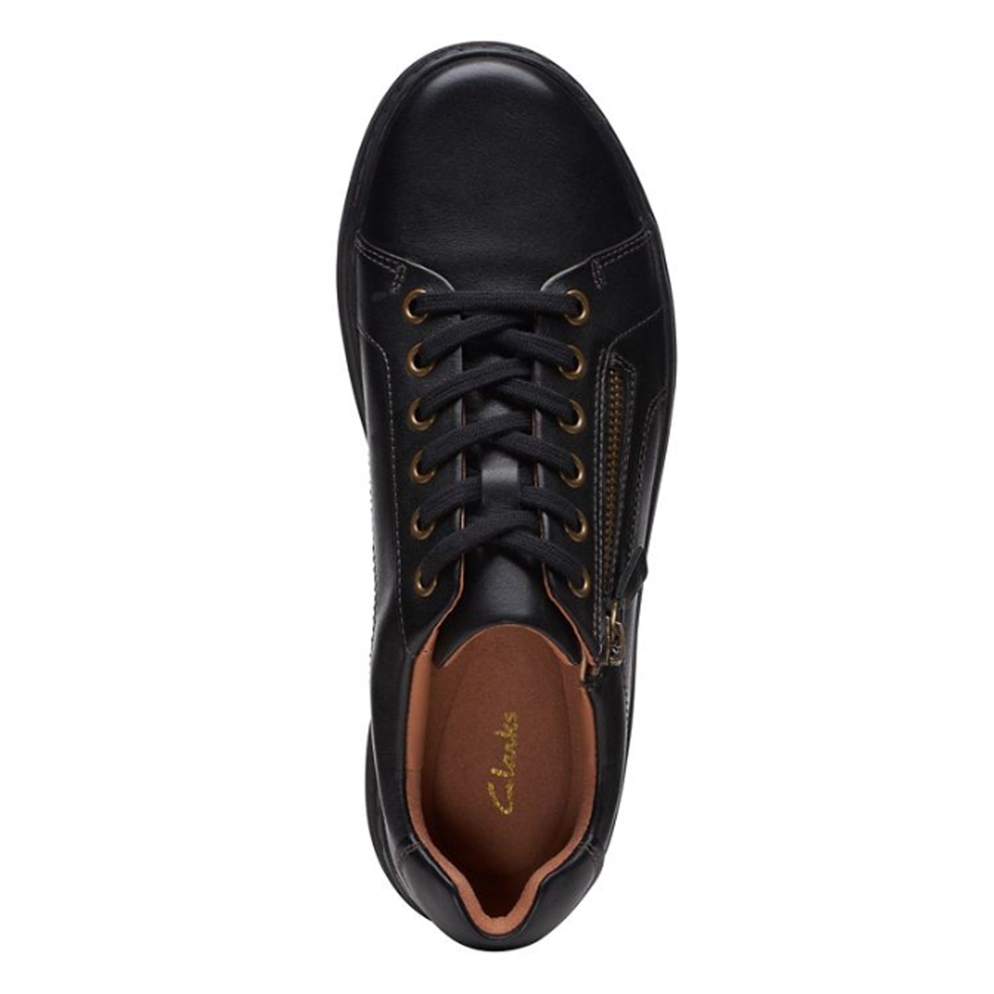 Peltz Shoes Women's Clarks Nalle Lace Sneaker BLACK SOLID 26171986
