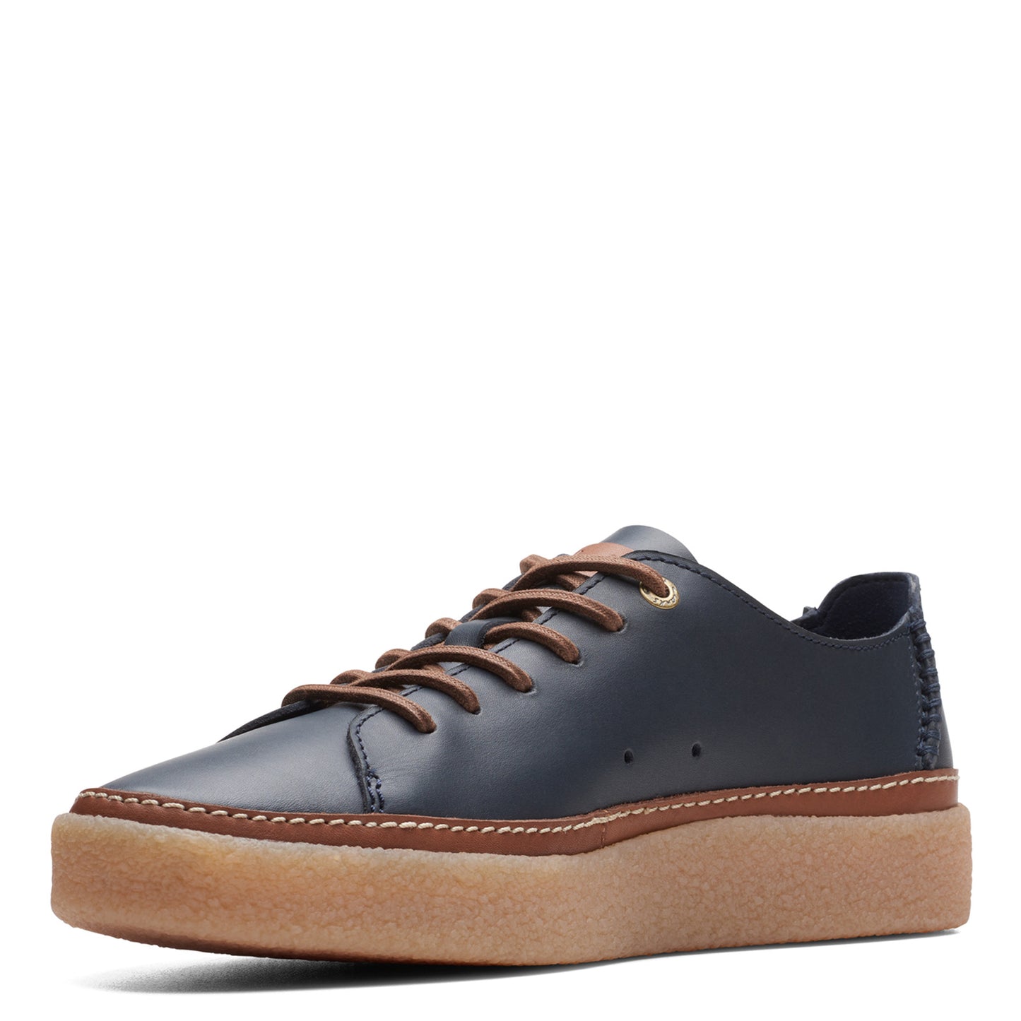 Peltz Shoes Men's Clarks Oakpark Low Lace-Up Navy Leather 26174668