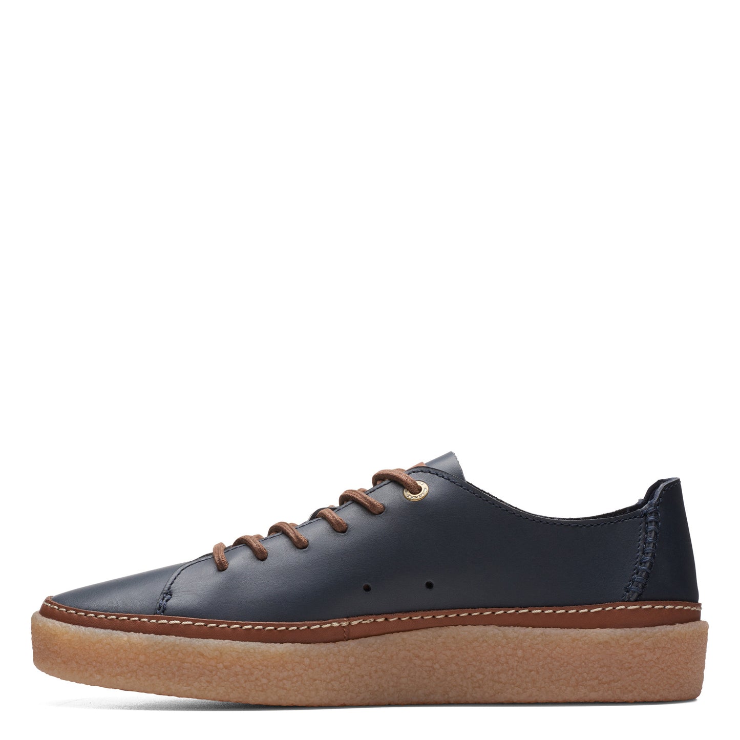 Peltz Shoes Men's Clarks Oakpark Low Lace-Up Navy Leather 26174668
