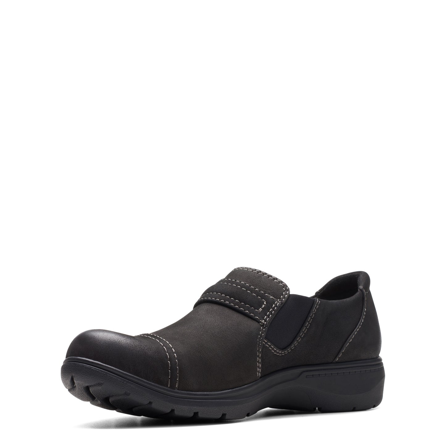 Peltz Shoes Women's Clarks Carleigh Pearl Slip-On black nubuck 26175048