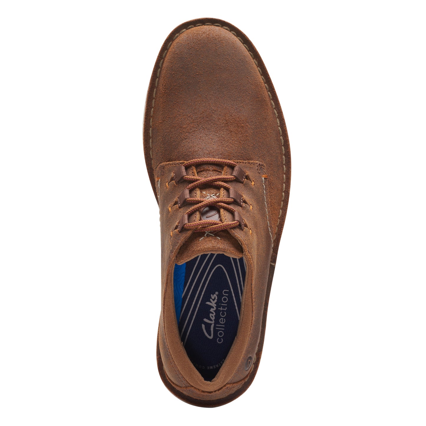 Peltz Shoes Men's Clarks Eastford Low Oxford Cola Suede 26175387