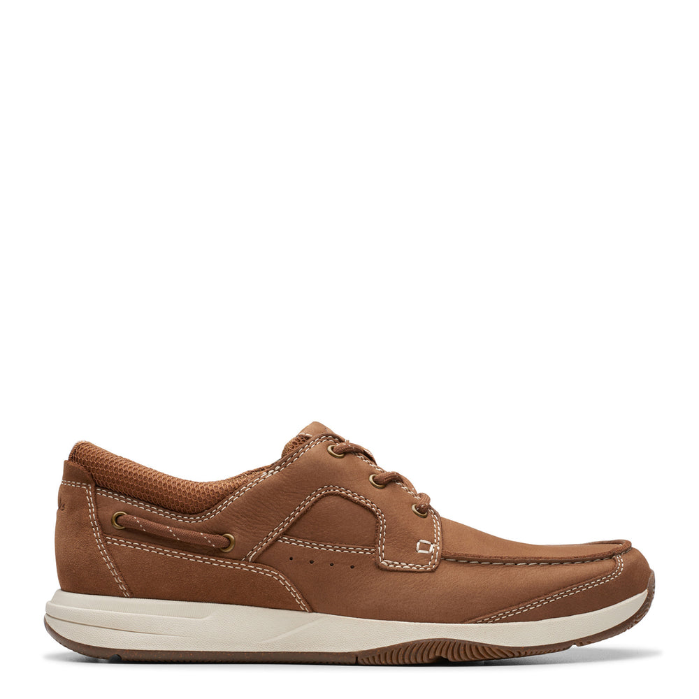 Clarks Men\'s Unstructured Boat Shoes Brown Leather Lace Up Size 12M Casual UnStructured Clark main image 4