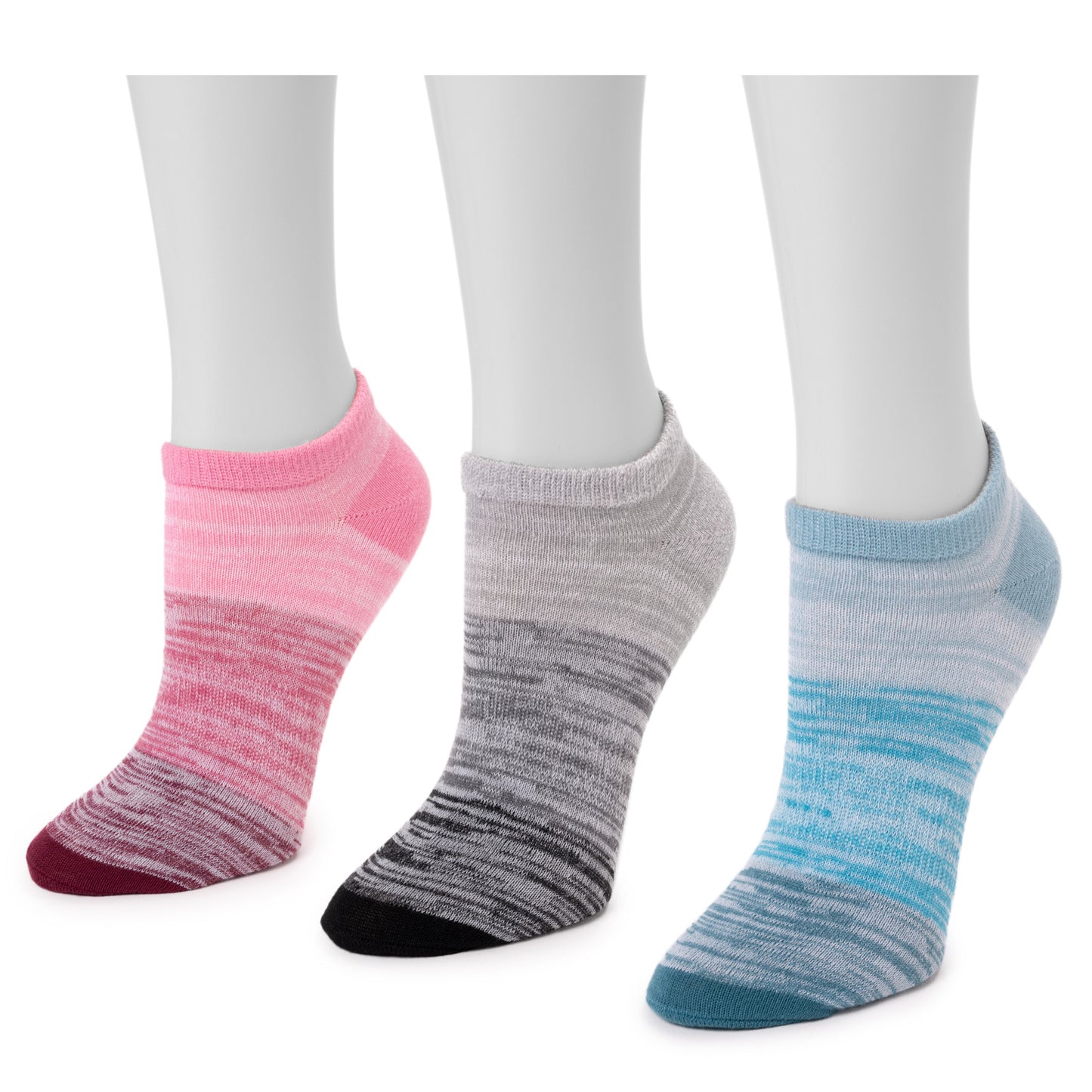 Peltz Shoes Women's Muk Luks Ankle Socks - 3 Pack Marled Multi 29993-993