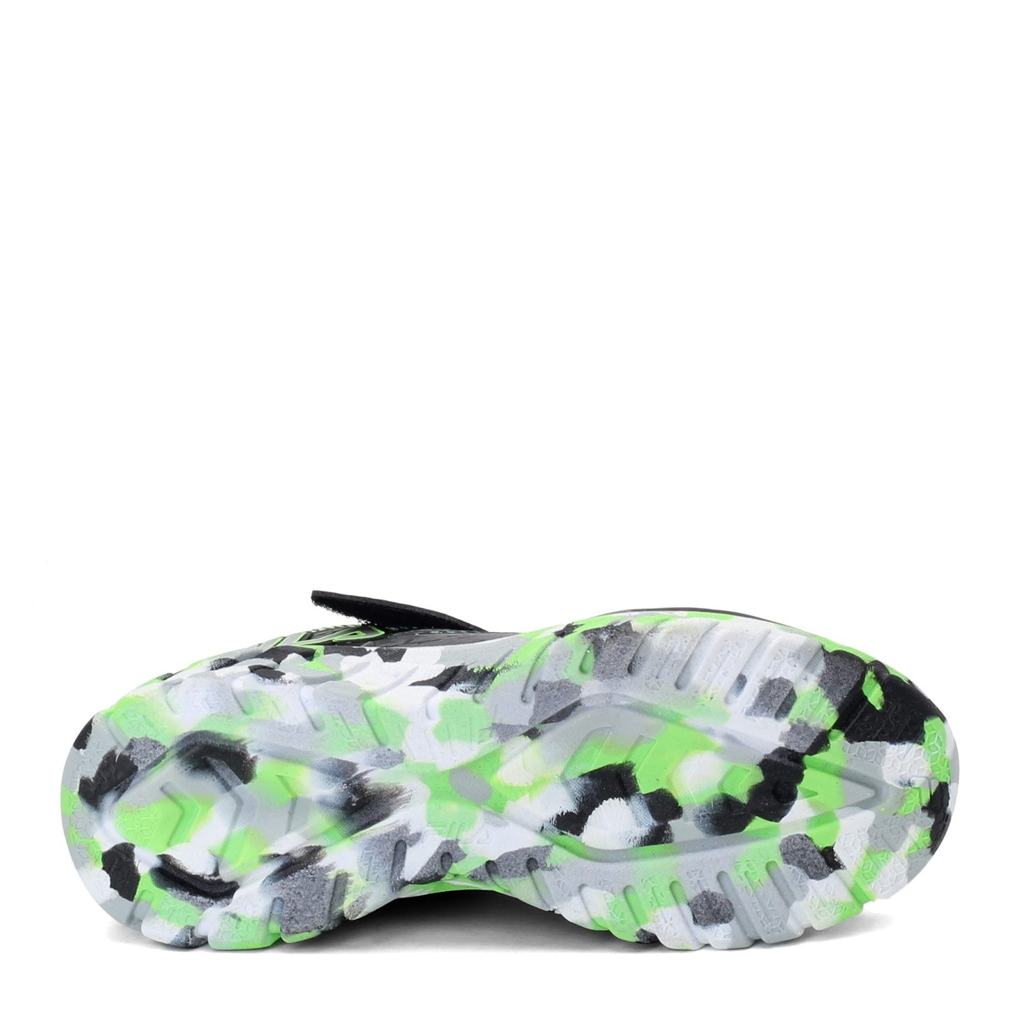 Peltz Shoes Boy's Fila Primeforce 4 Strap Sneaker - Little Kid BLACK GREEN 3RM01006-008