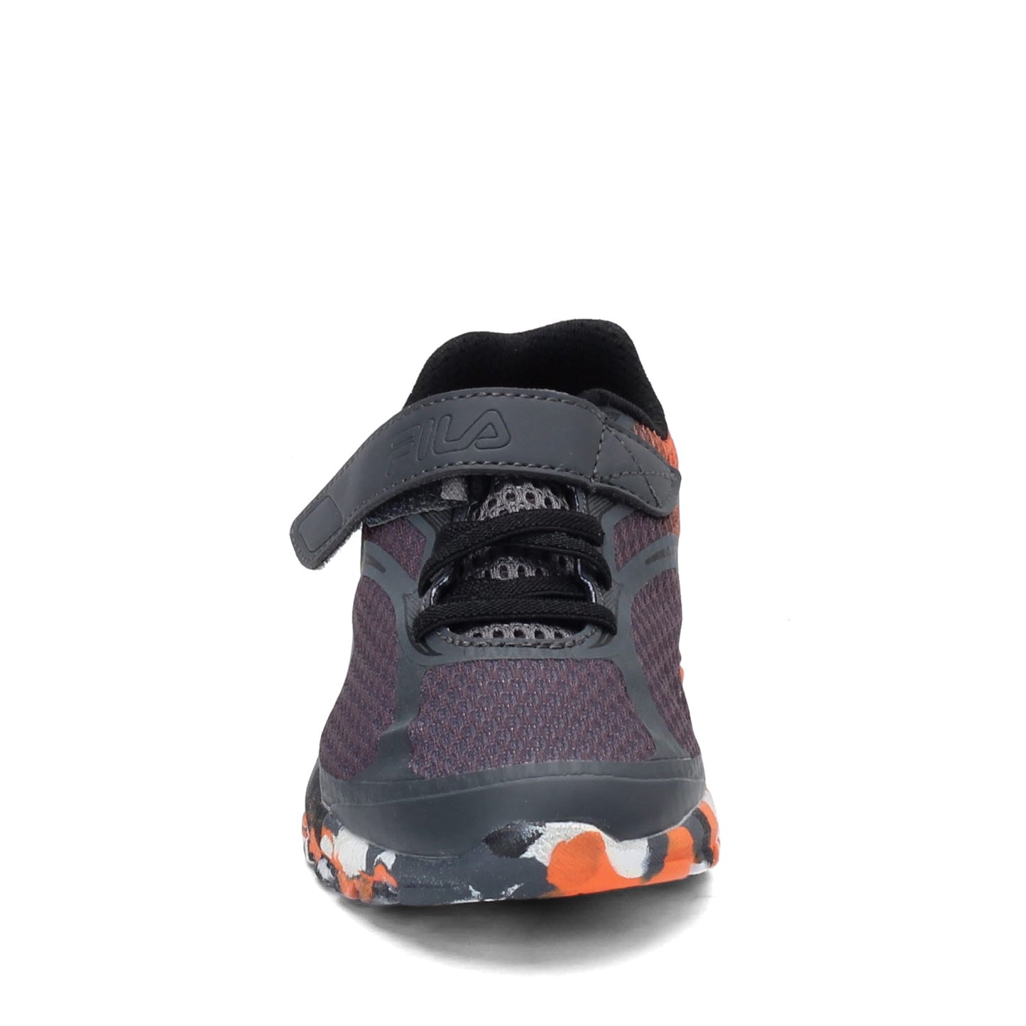 Peltz Shoes Boy's Fila Primeforce 4 Strap Sneaker - Little Kid & Big Kid GREY ORANGE 3RM01006-054