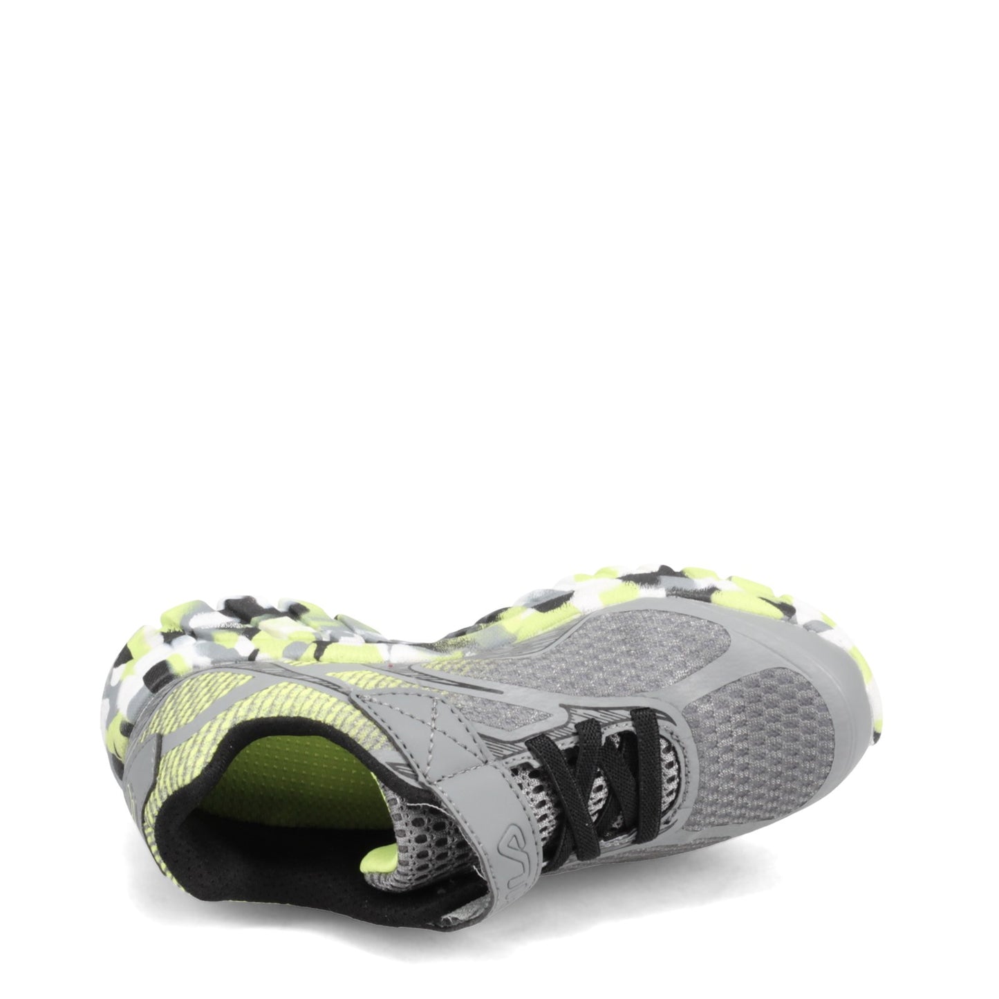 Peltz Shoes Boy's Fila Primeforce 4 Strap Sneaker - Little Kid GREY YELLOW 3RM01006-055