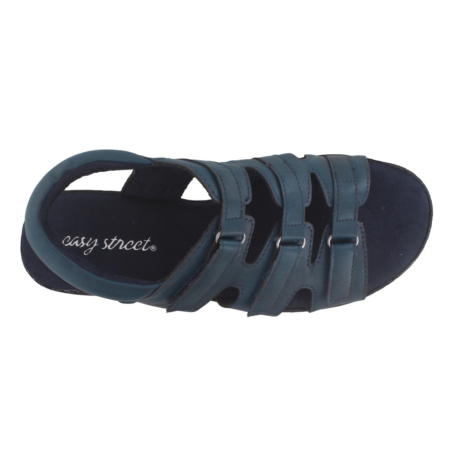 Peltz Shoes Women's Easy Street Rae Sandal NAVY 30-1490