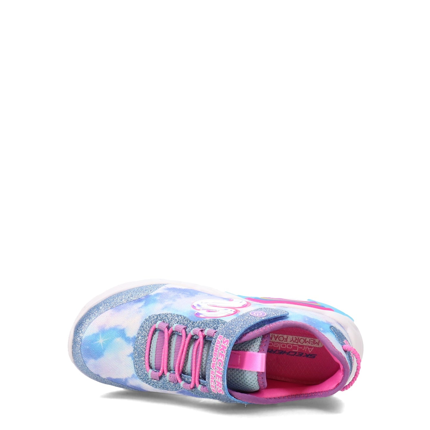 Peltz Shoes Girl's Skechers S Lights: Rainbow Racers - Little Kid BLUE 302300L-BLU