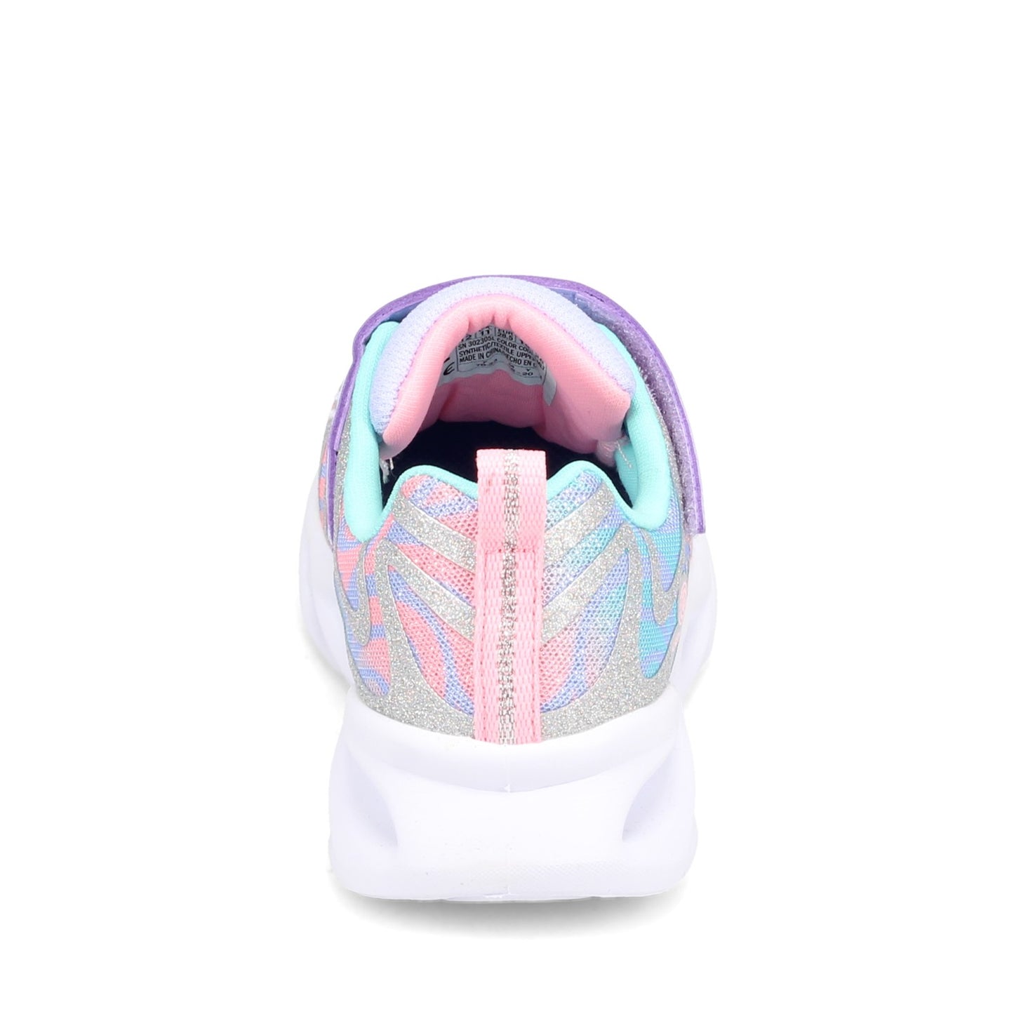 Peltz Shoes Girl's Skechers S Lights: Twisty Brights - Dazzle Flash Sneaker - Little Kid SILVER MULTI 302305L-SMLT