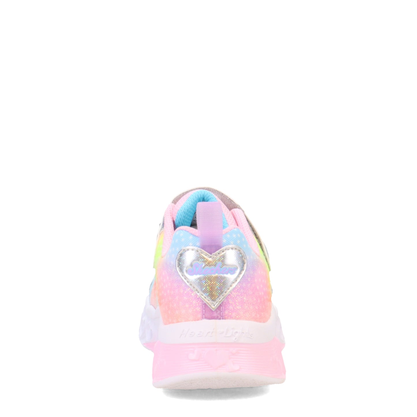 Peltz Shoes Girl's Skechers Flutter Heart Lights - Simply Love Sneaker - Little Kid SILVER 302315L-SMLT