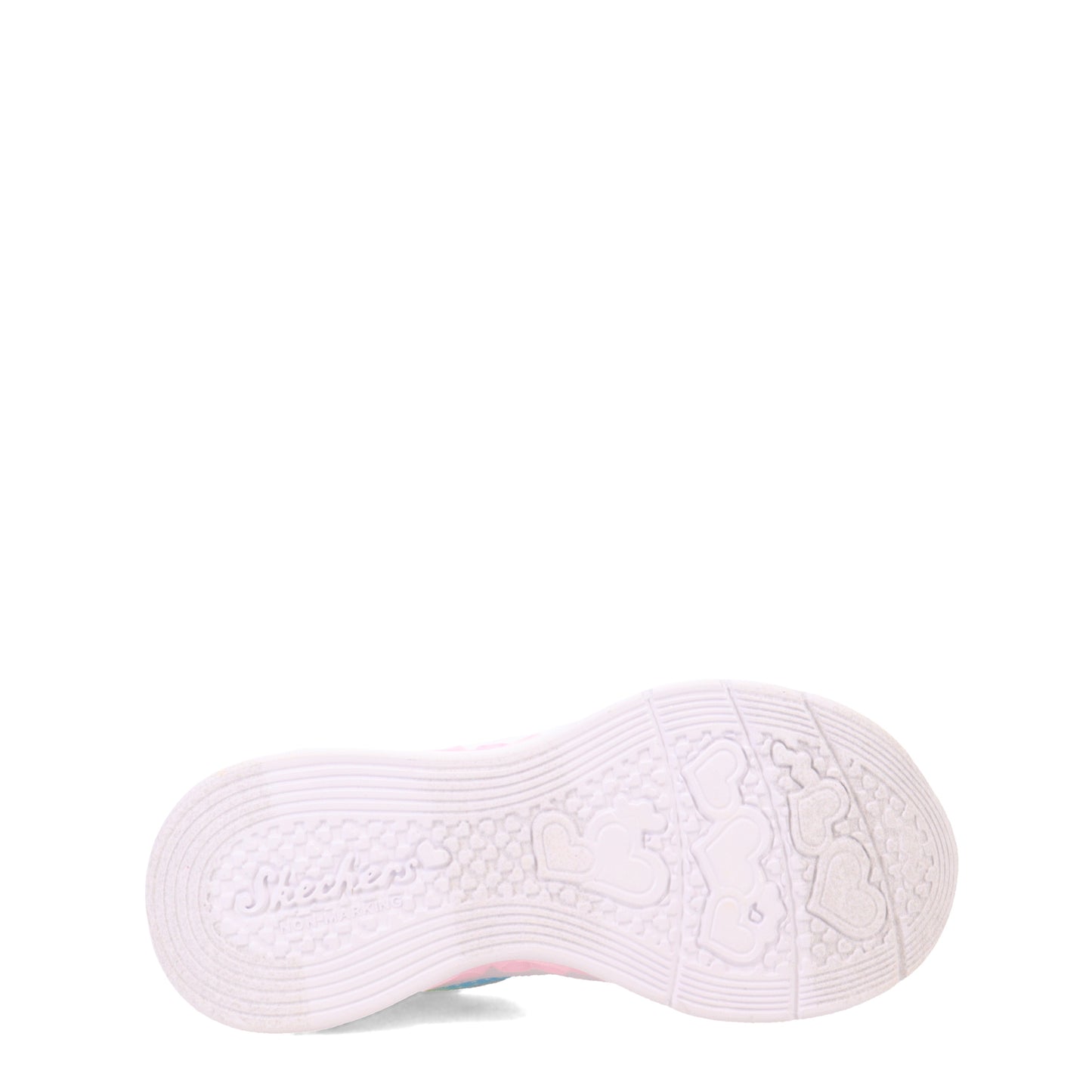 Peltz Shoes Girl's Skechers Flutter Heart Lights - Simply Love Sneaker - Little Kid SILVER 302315L-SMLT