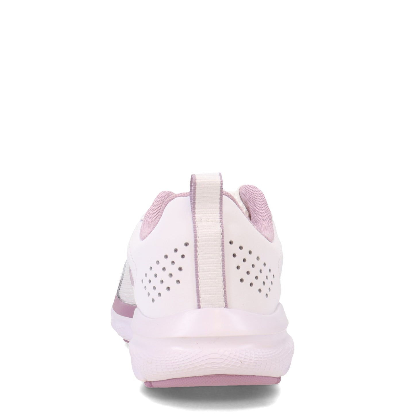 Peltz Shoes Women's Under Armour Charged Assert 9 Running Shoe WHITE PINK 3024591-113