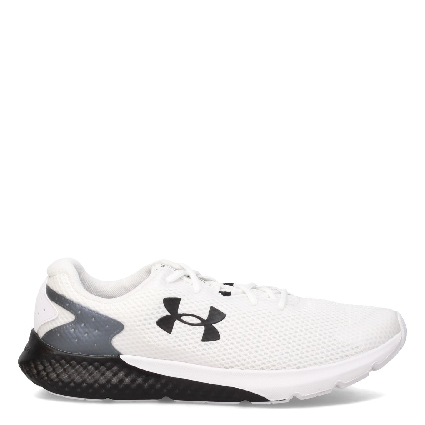 Peltz Shoes Men's Under Armour Charged Rogue 3 Running Shoe WHITE BLACK 3024877-104
