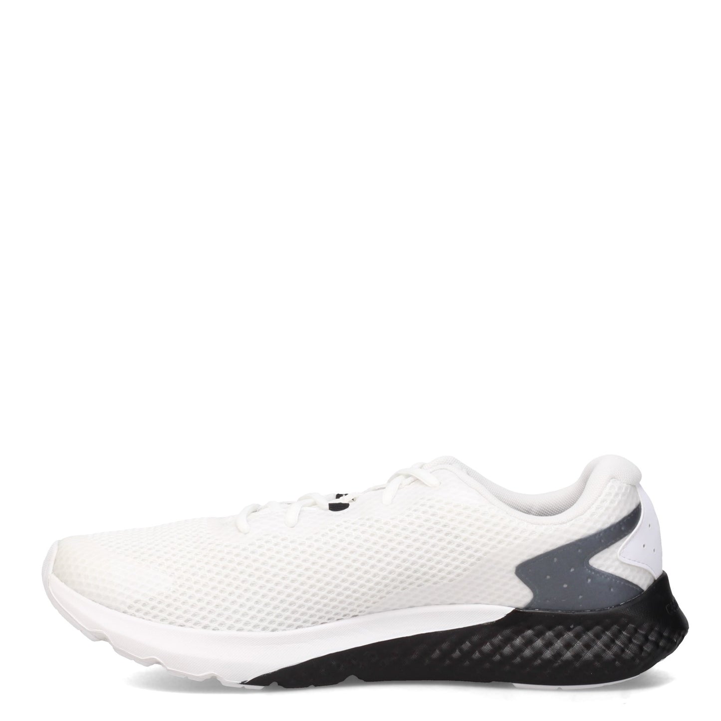 Peltz Shoes Men's Under Armour Charged Rogue 3 Running Shoe WHITE BLACK 3024877-104