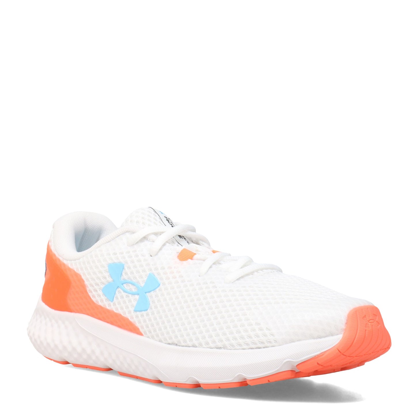 Peltz Shoes Women's Under Armour Charged Rogue 3 Running Shoe WHITE BLUE 3024888-101