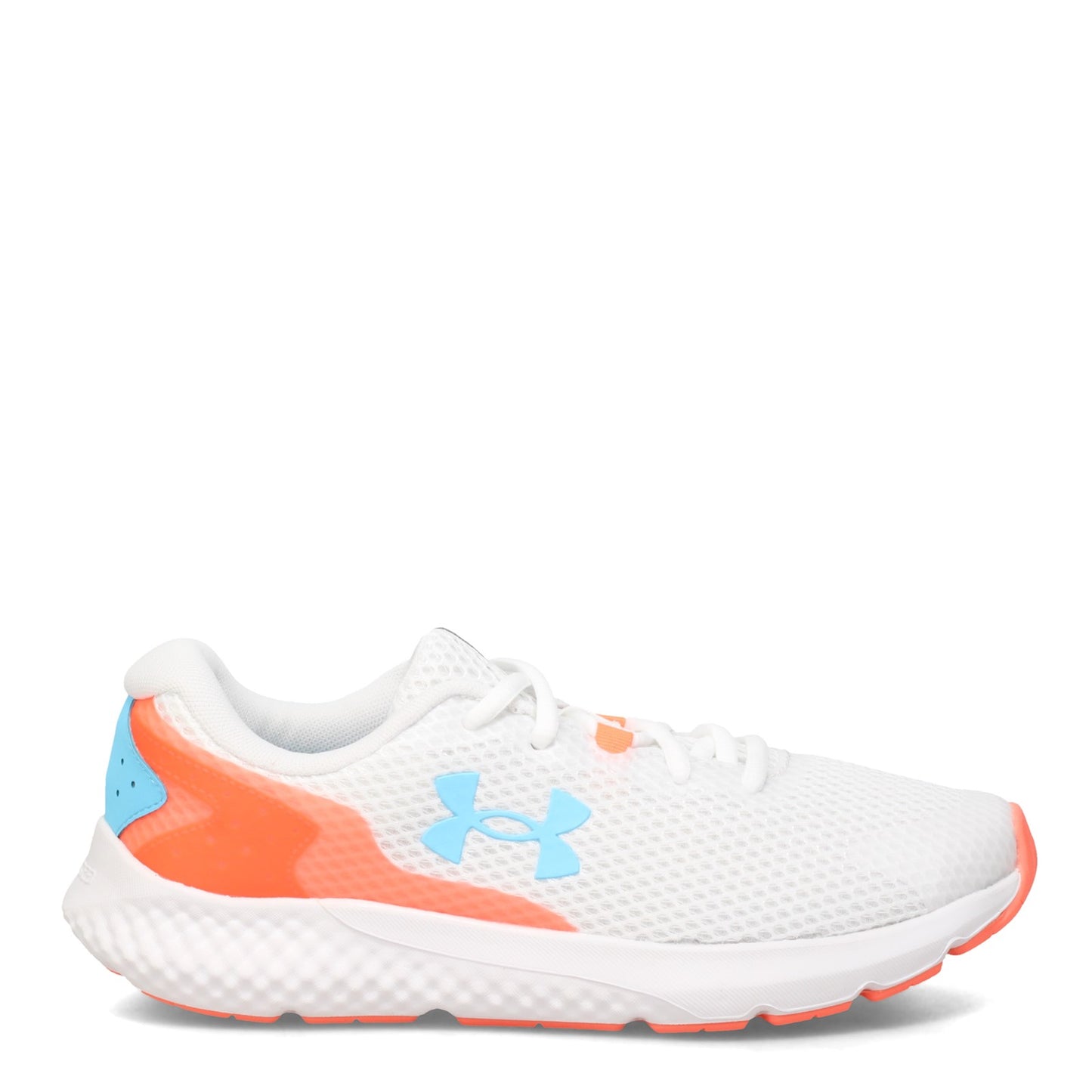 Peltz Shoes Women's Under Armour Charged Rogue 3 Running Shoe WHITE BLUE 3024888-101