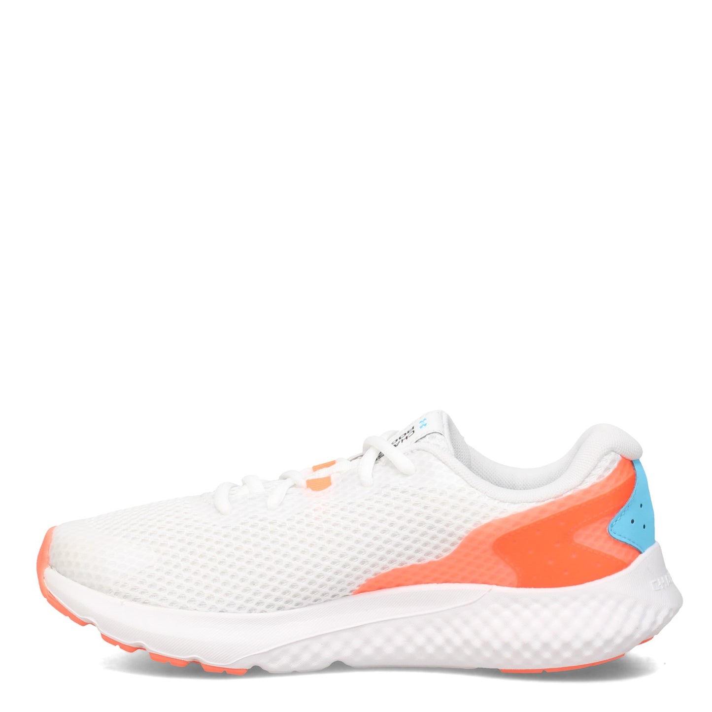 Peltz Shoes Women's Under Armour Charged Rogue 3 Running Shoe WHITE BLUE 3024888-101