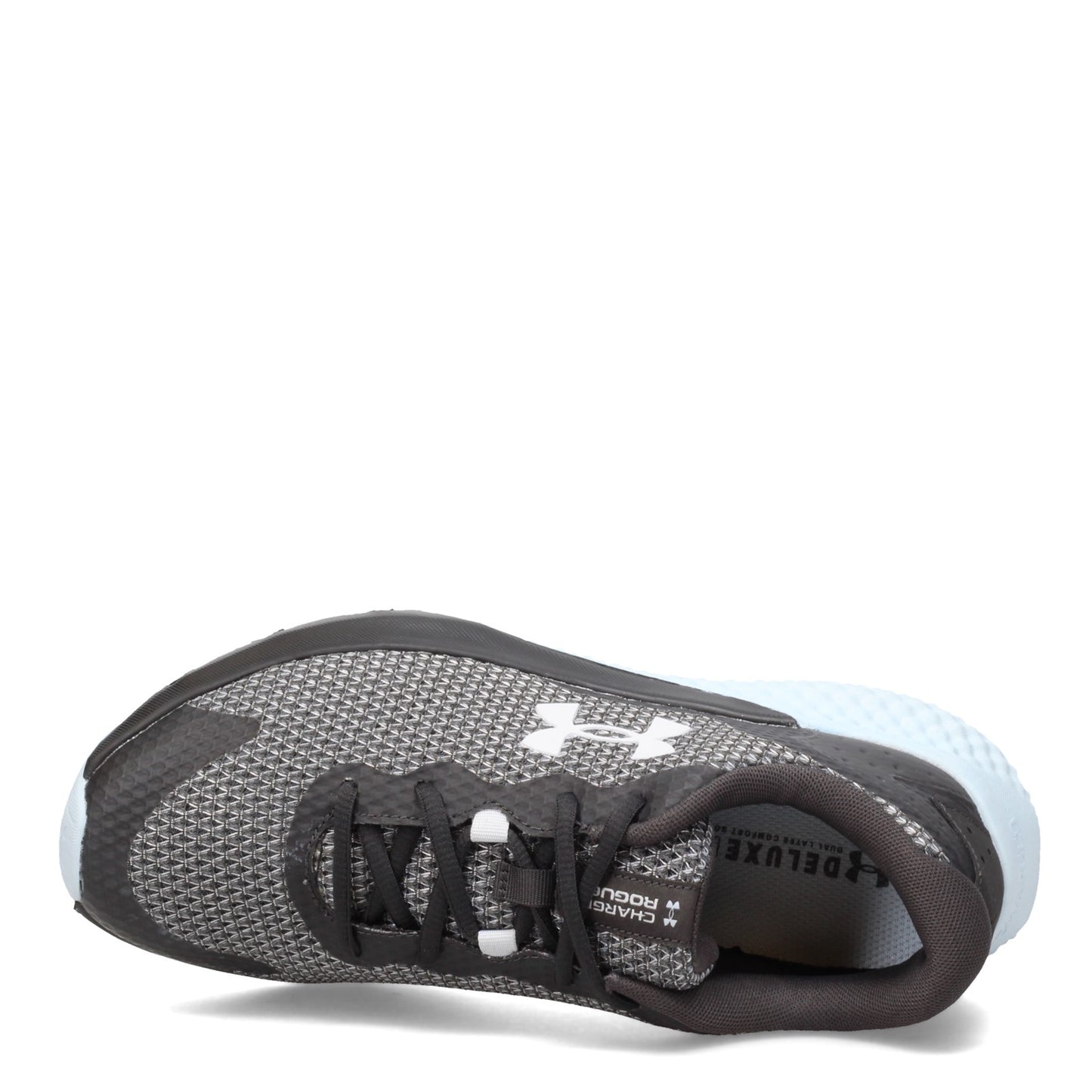 Peltz Shoes Women's Under Armour Charged Rogue 3 Running Shoe GREY BLUE 3024888-105