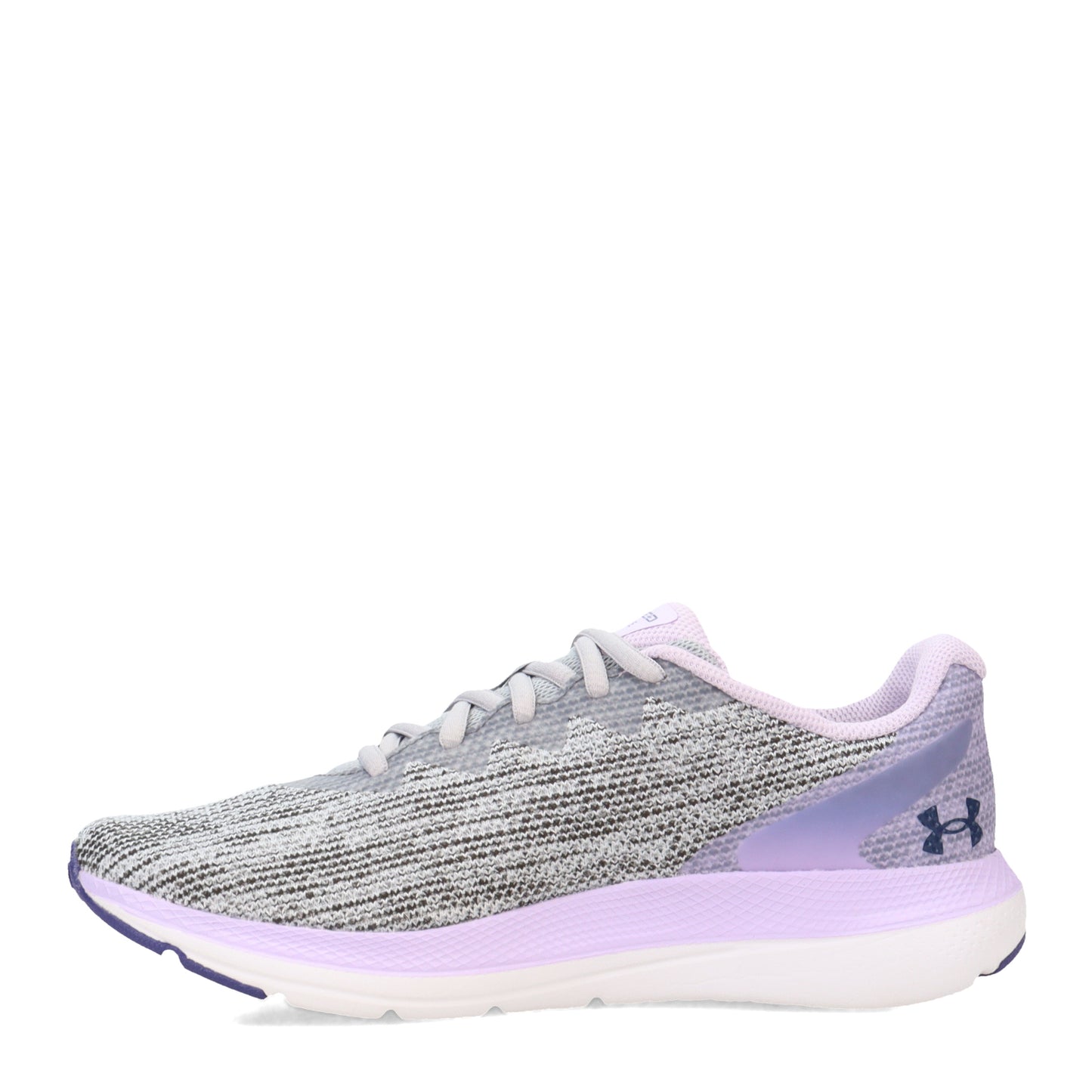Peltz Shoes Women's Under Armour Impulse 2 Knit Running Shoe MOD GRAY/NEBULA PURPLE/SONAR BLUE 3025793-100