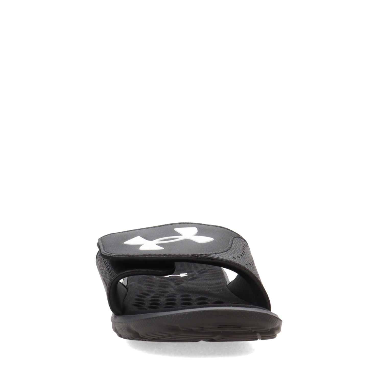 Peltz Shoes Men's Under Armour Ignite 7 Slide Sandal Black/White 3026023-001
