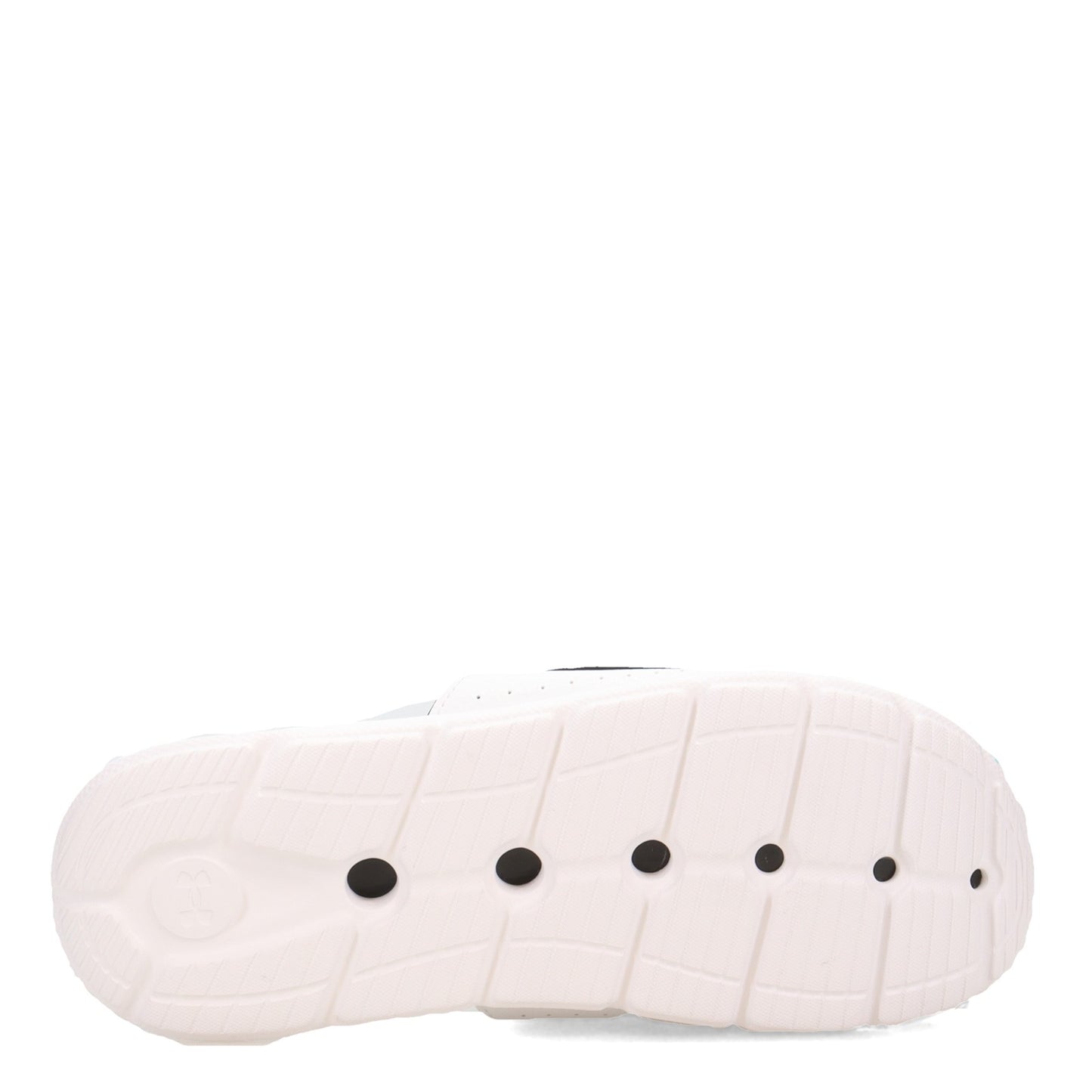 Peltz Shoes Men's Under Armour Ignite 7 Slide Sandal WHITE/ WHITE/ BLACK 3026023-100