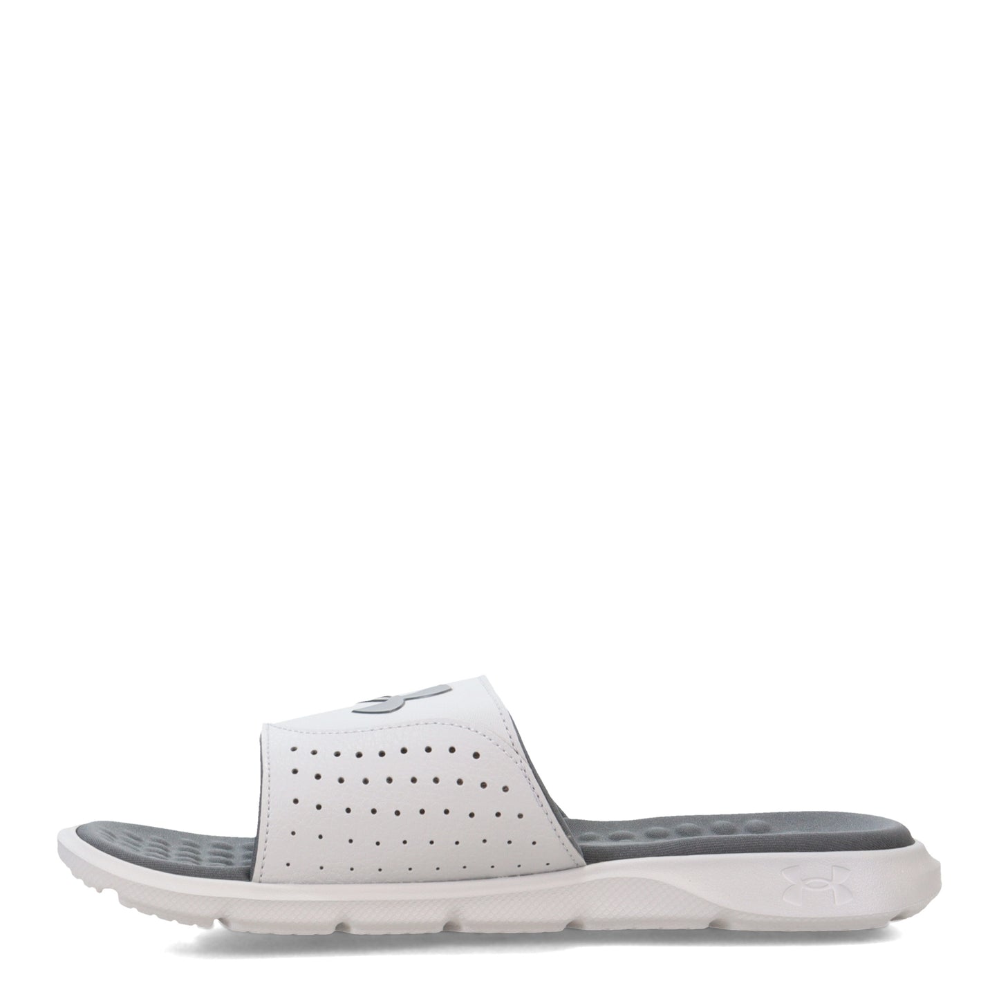Peltz Shoes Men's Under Armour Ignite 7 Slide Sandal MOD GRAY/ MOD GRAY/ PITCH GRAY 3026023-101