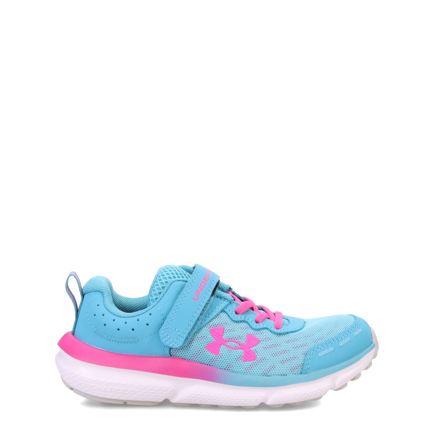 Peltz Shoes Girl’s Under Armour Assert 10 AC Running Shoe - Little Kid AC Glacier Blue/Halo Grey/Rebel Pink 3026190-400