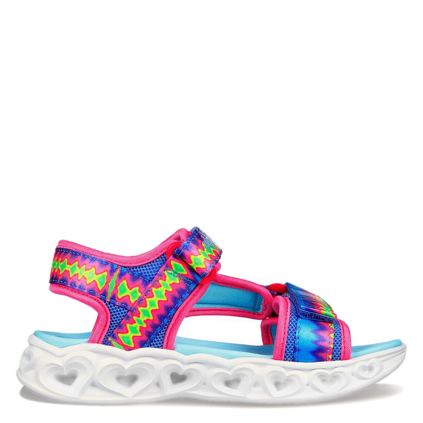Peltz Shoes Girl's Skechers Heart Lights - Miss Vibrant Sandal - Little Kid MULTI FABRIC 302675L-MLT
